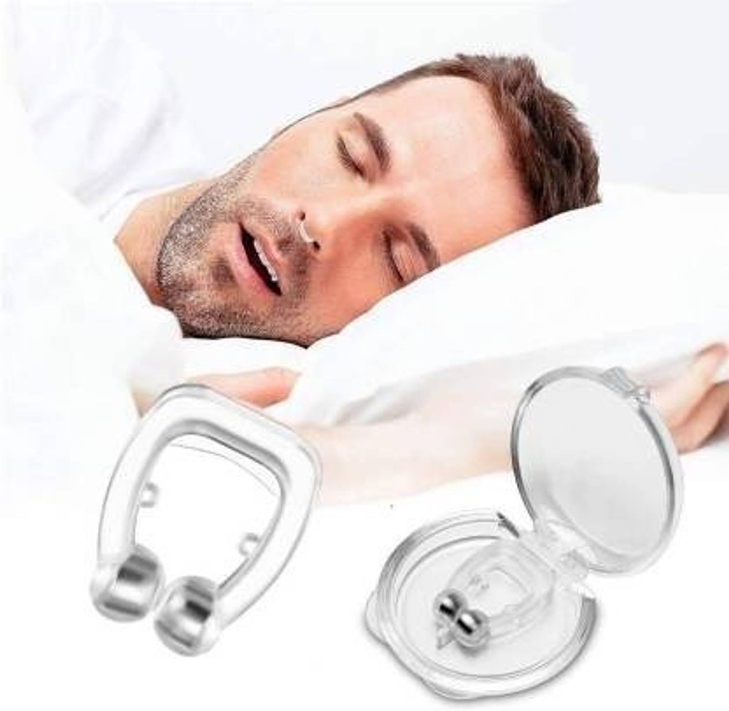 Abelia Magnetic Anti Snore Nose Clip Sleeping Aid Guard Snore Stopper Night Device New Anti-snoring Device
