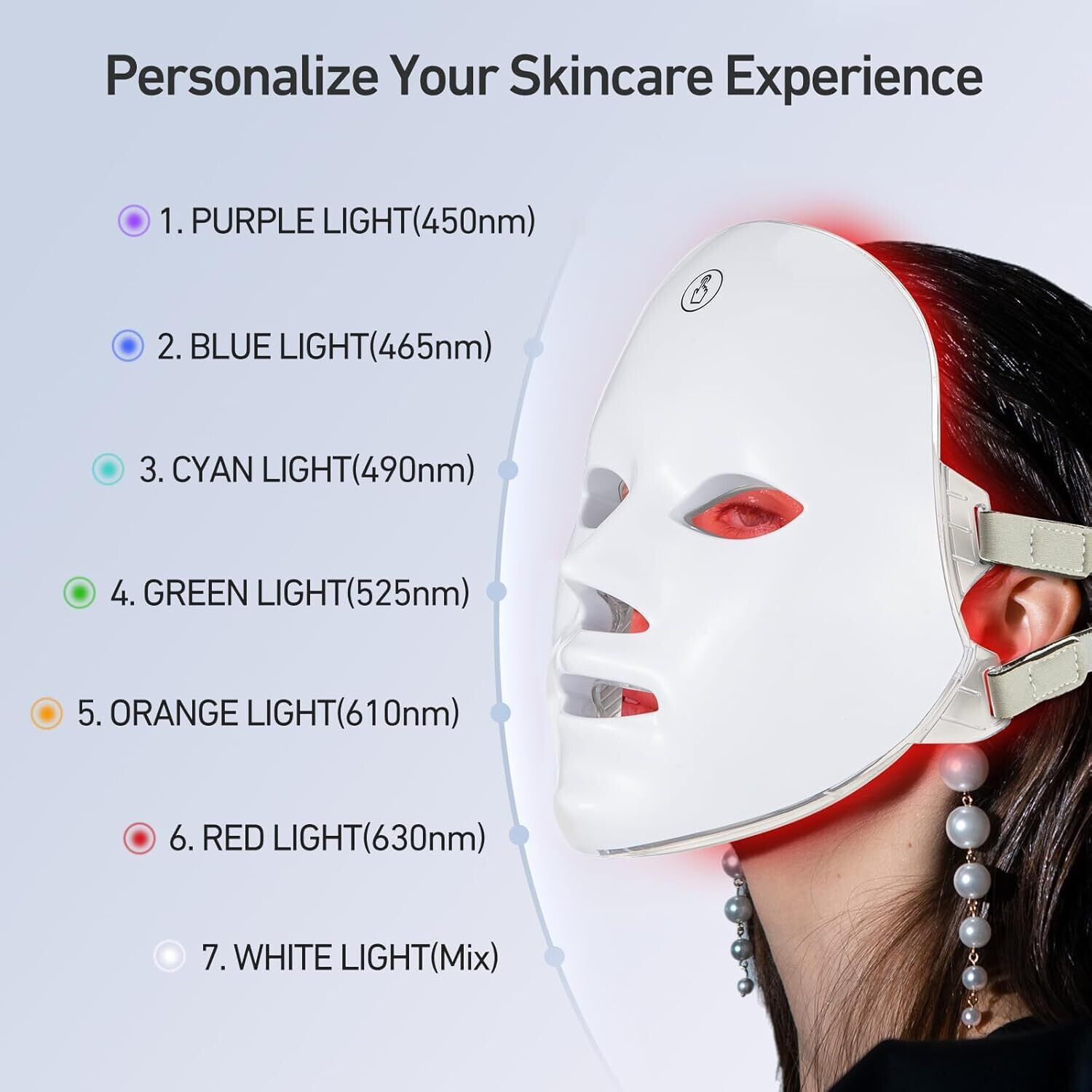 Image of Luntak Red Light Therapy Mask for Face,7 Colors LED Face Mask Light Therapy, At-Home Anti Wrinkle Machine