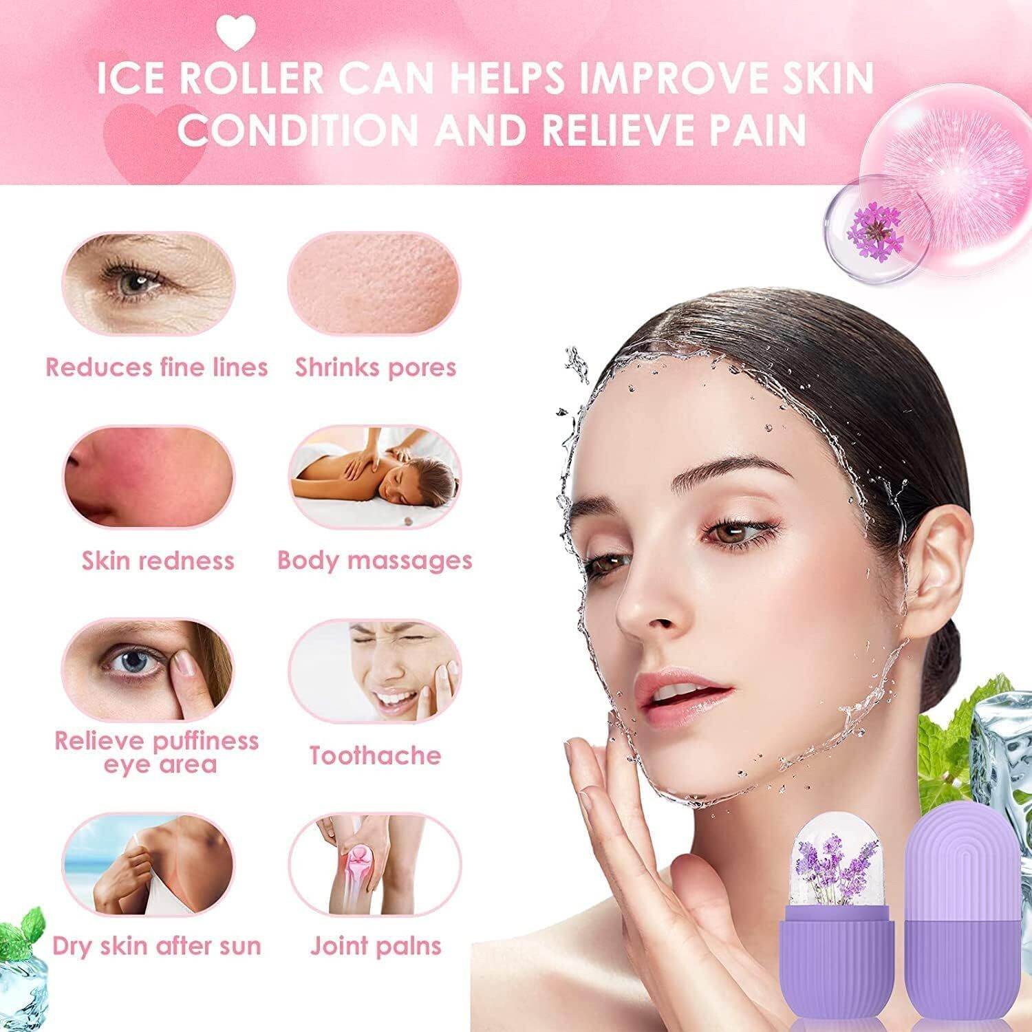 Image of DIDMENT Derma Roller + Hair Scalp Massager Brush + Face Ice Roller Combo