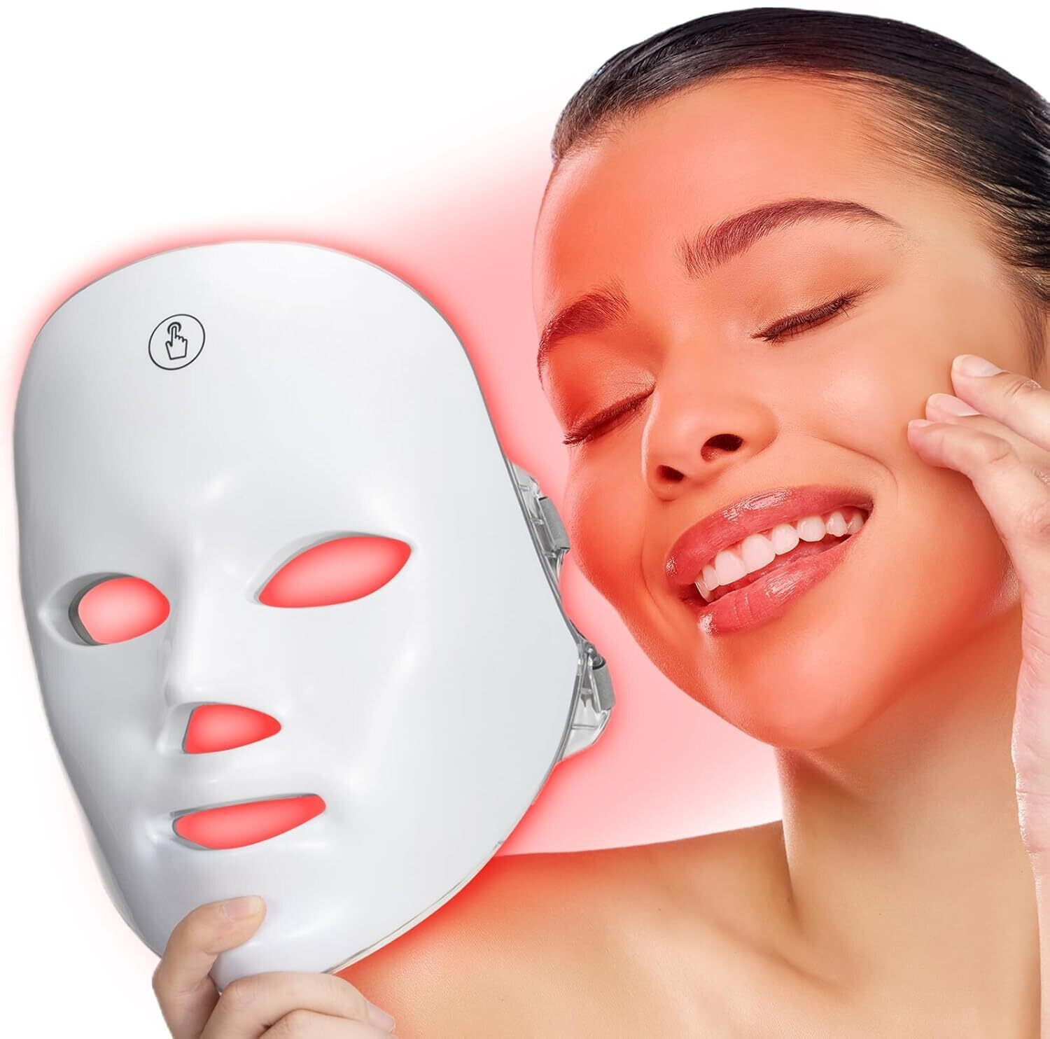Image of Luntak Red Light Therapy Mask for Face,7 Colors LED Face Mask Light Therapy, At-Home Anti Wrinkle Machine