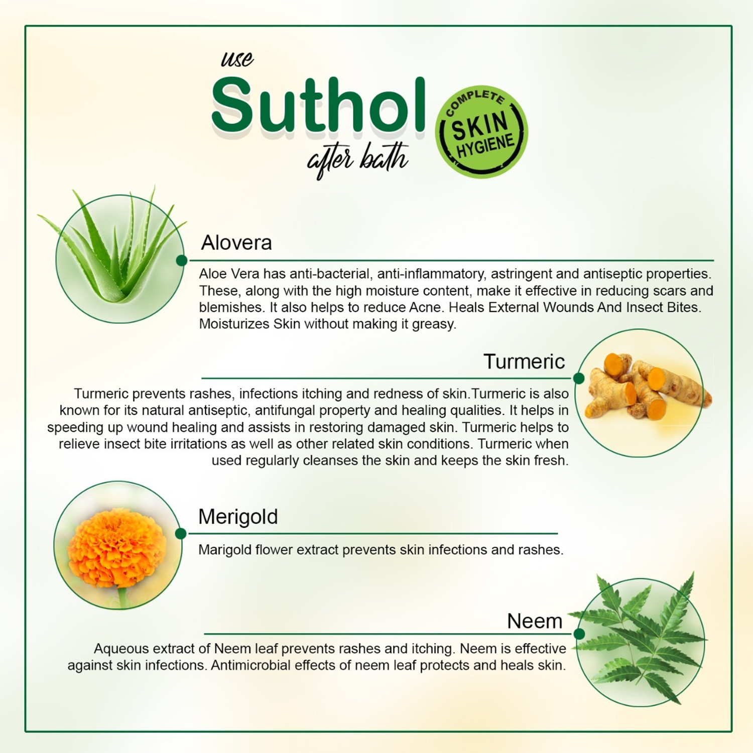 Image of BOROLINE's SUTHOL Neem 200 ml X 4 | Stops Irritations, Prickly Heat, Itching Antiseptic Liquid