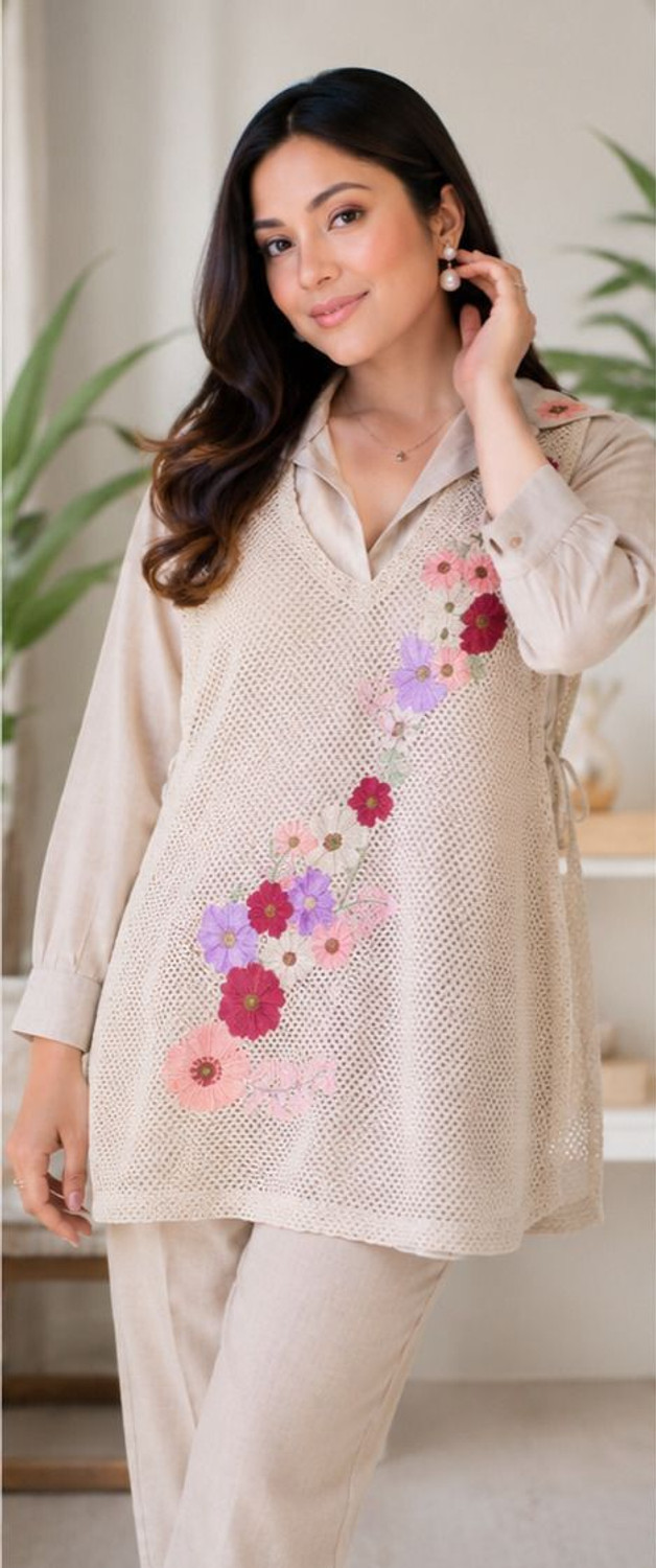 Image of PreciaLabel Shirt Pant Co-ords Set with Shrug