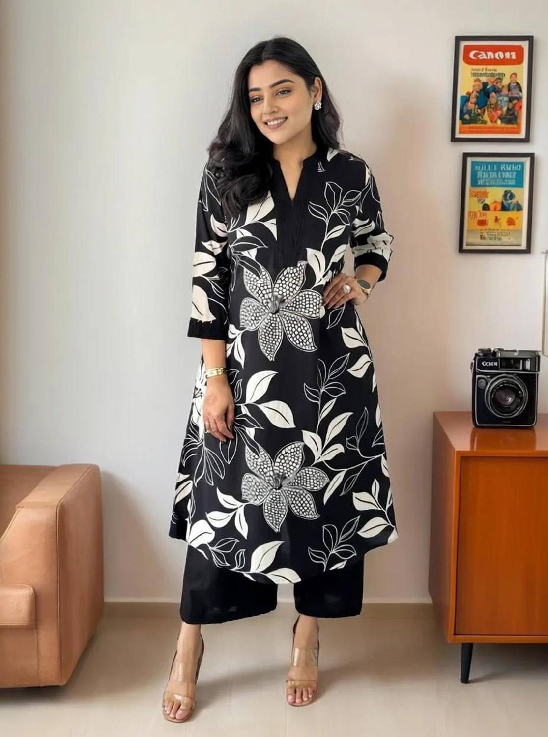 AJWAPRINTS Women Kurti Palazzo Set