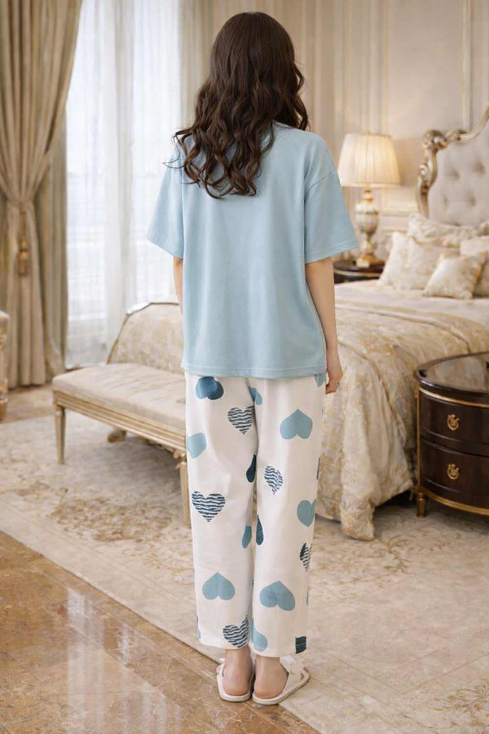 Image of BYAARA CREATION Tshirt Palazzos Co-ords Set
