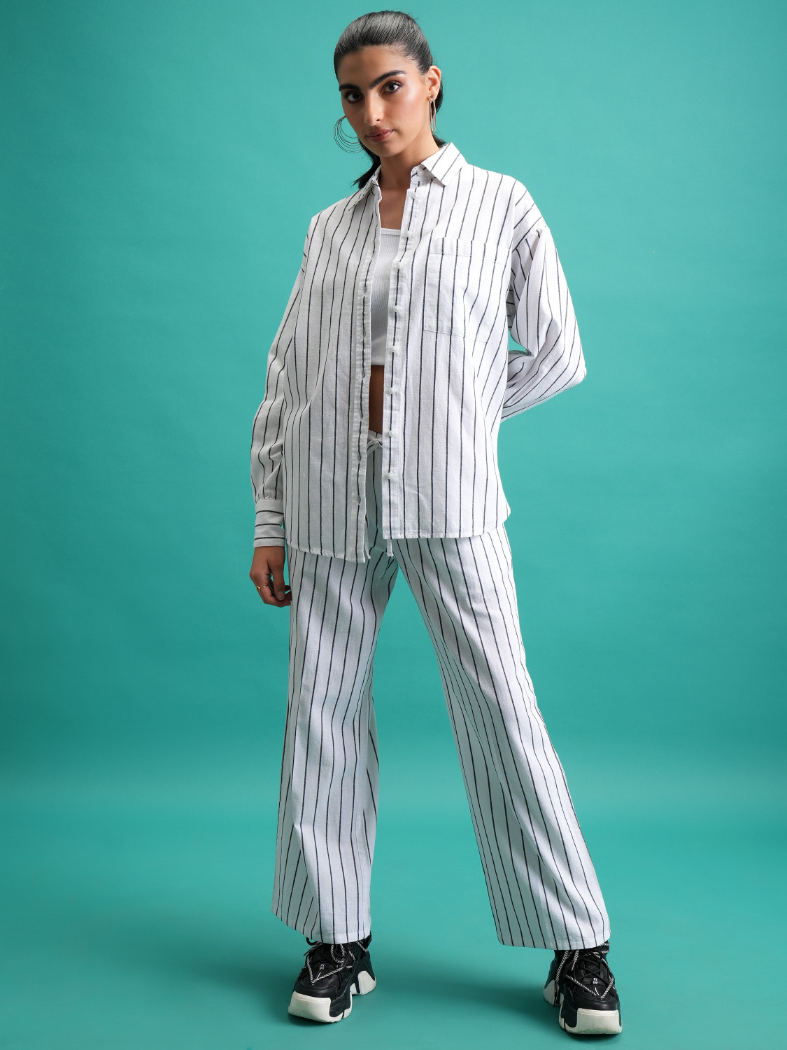 Image of Tokyo Talkies Top Pant Co-ords Set with Blazer