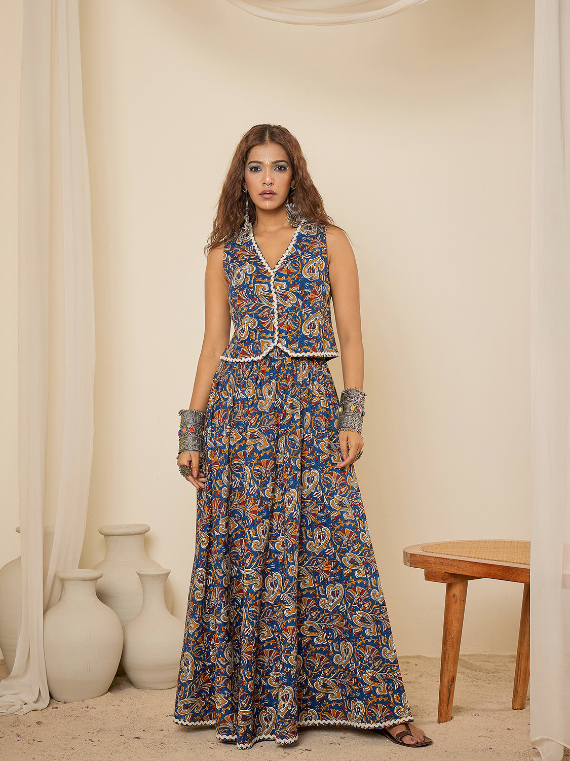 Image of WineRed Top Skirt Co-ords Set