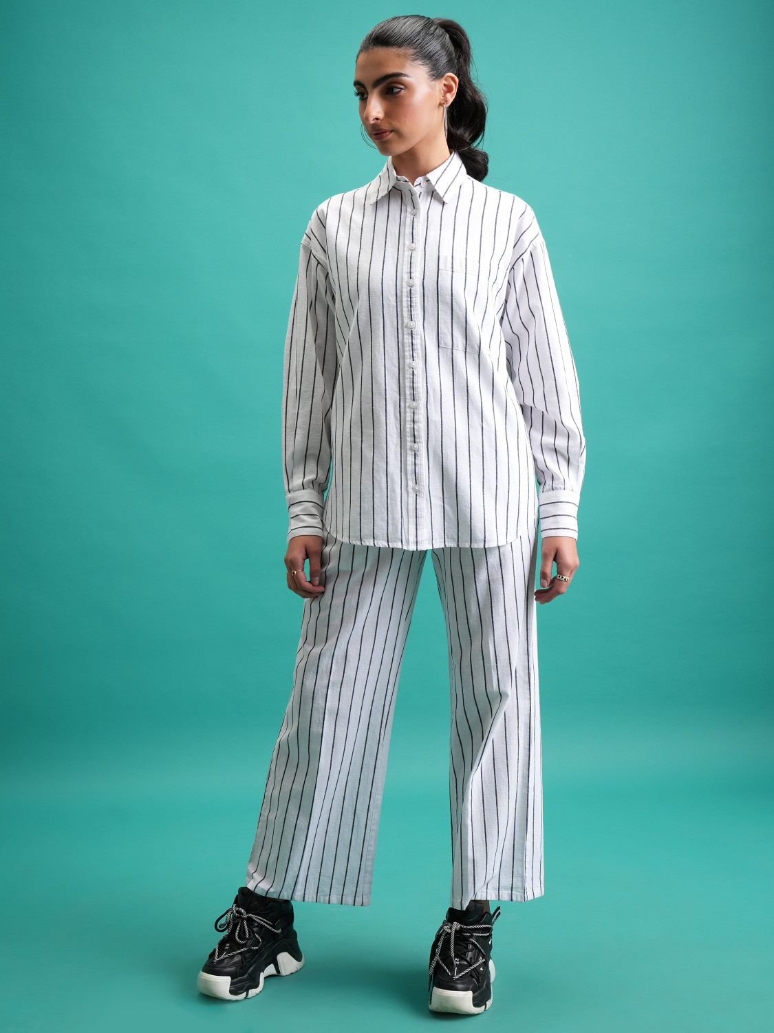 Image of Tokyo Talkies Top Pant Co-ords Set with Blazer