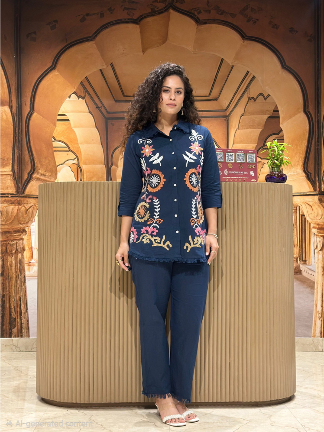Image of JIKRA JAIPUR Top Pant Co-ords Set