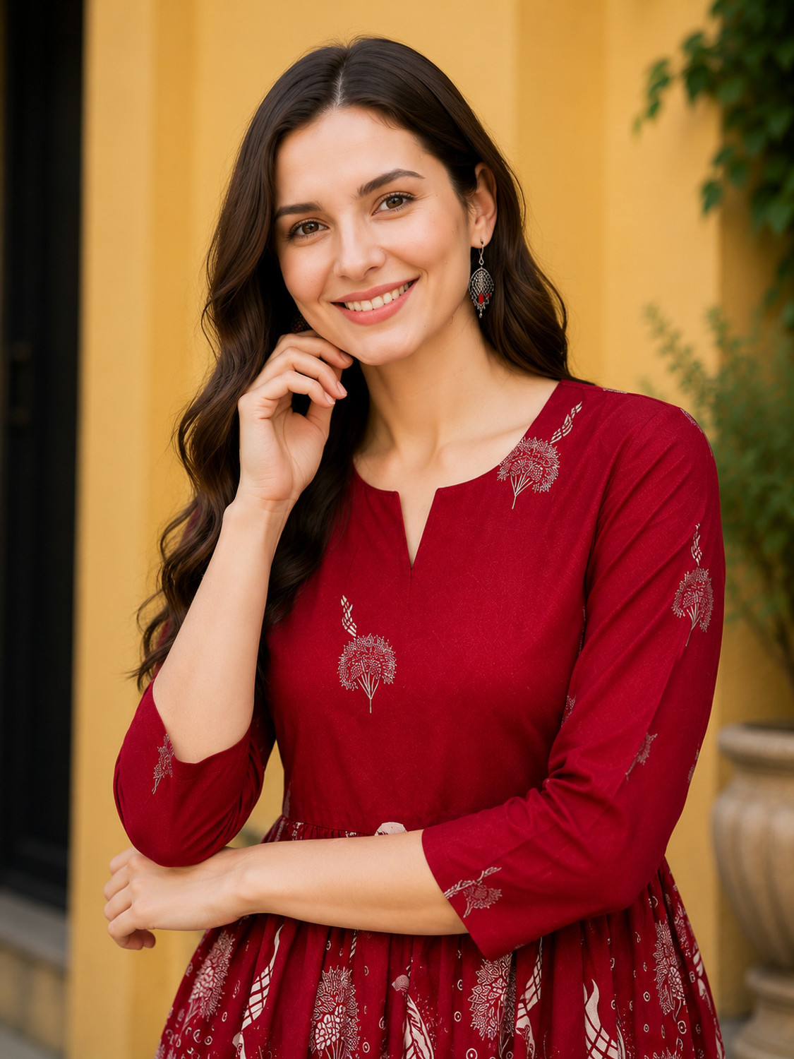 Image of DSK STUDIO Women Ethnic Top Palazzo Set