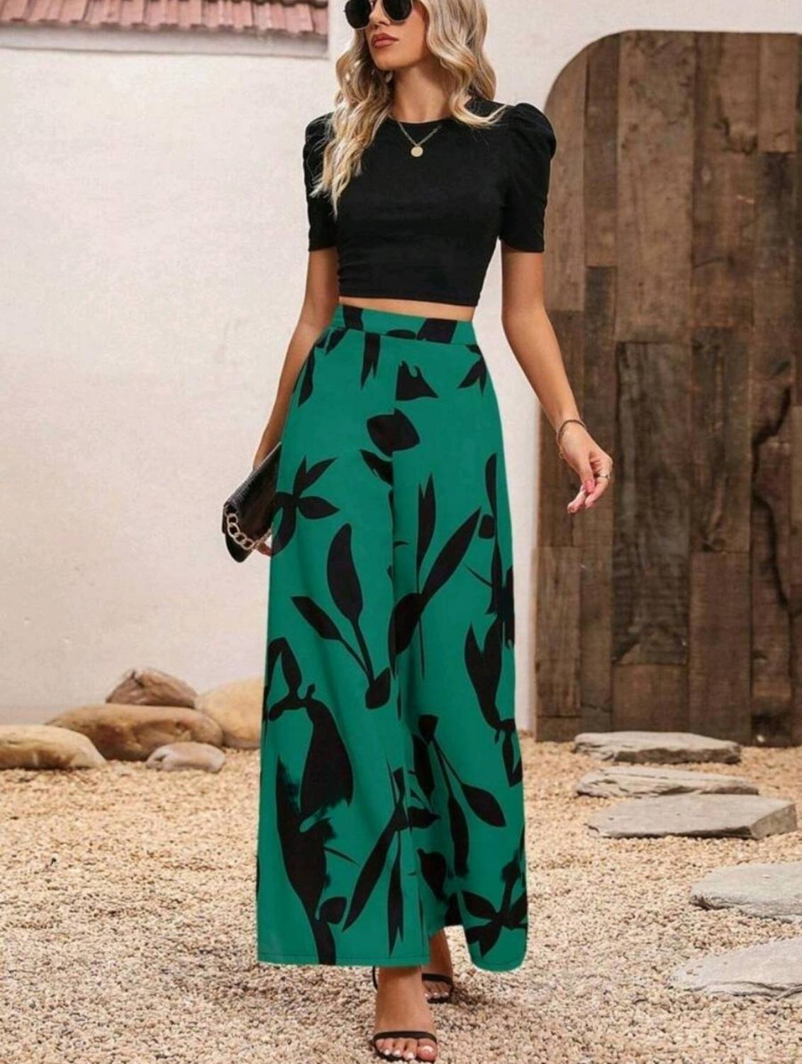 NANCYFABRIC Top Palazzos Co-ords Set