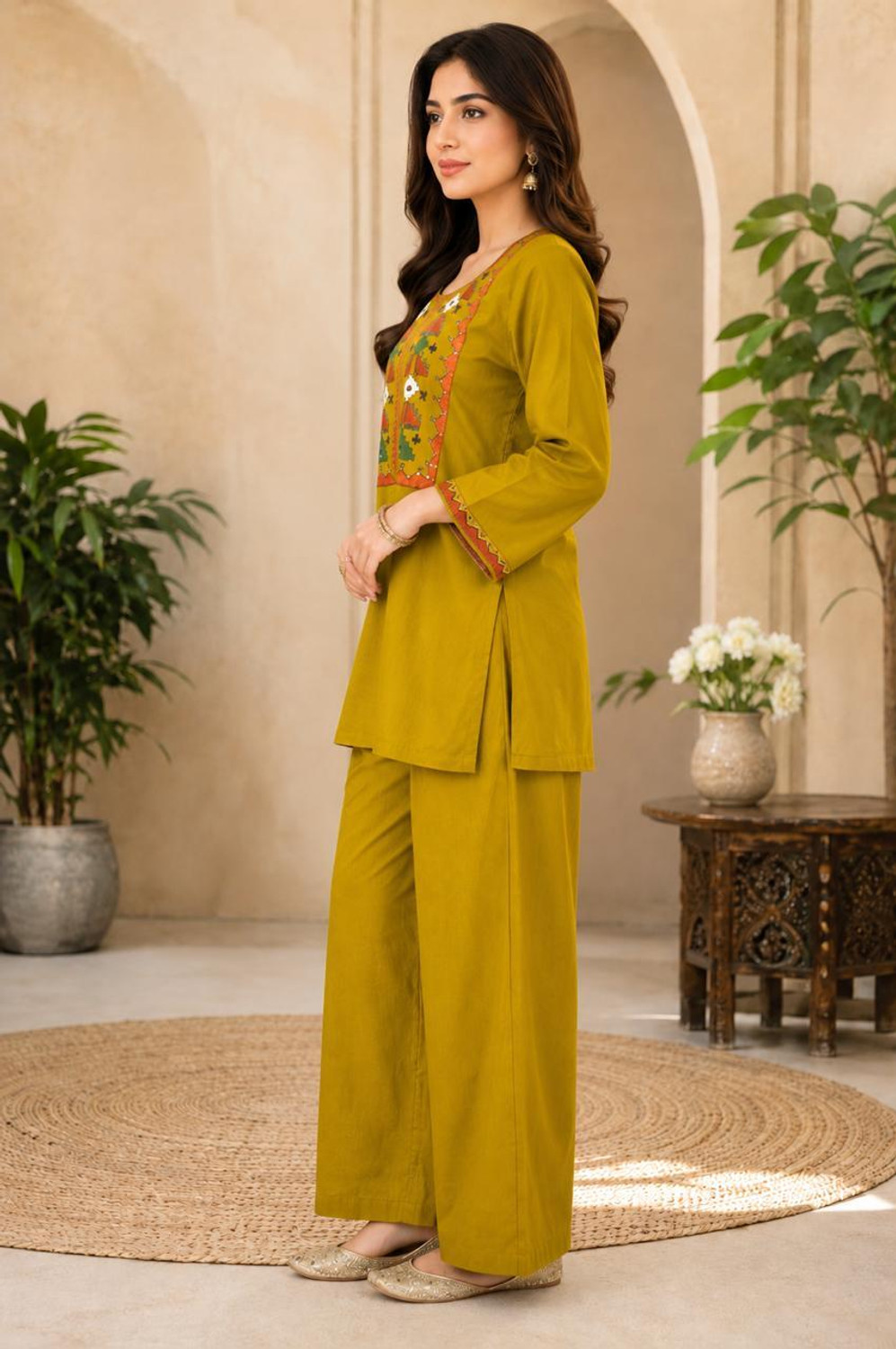 Image of Komal Handicraft Tunic Palazzos Co-ords Set