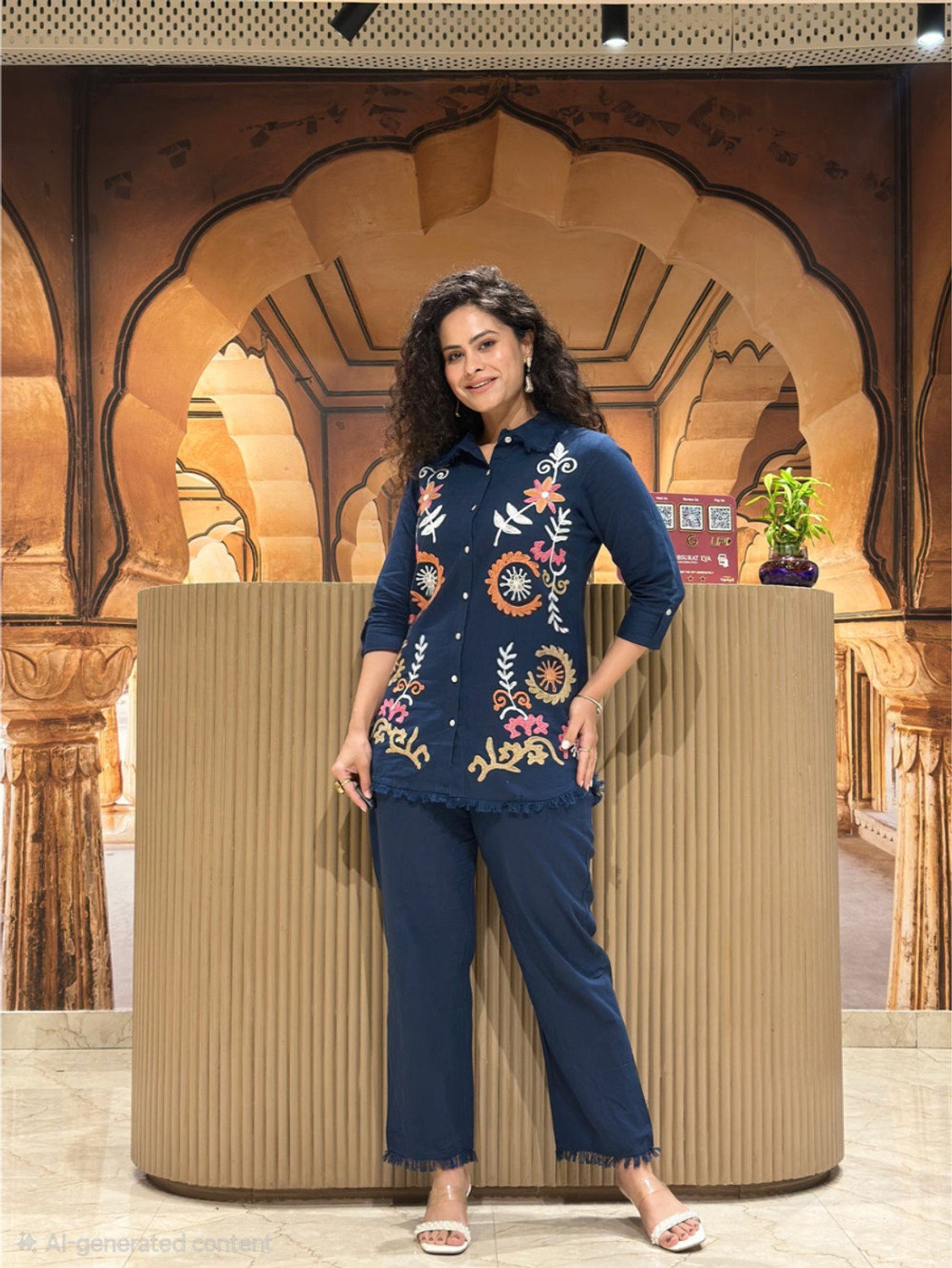 Image of JIKRA JAIPUR Top Pant Co-ords Set