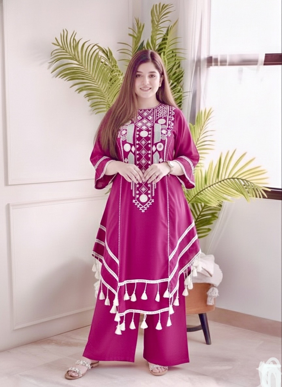 Image of SHEIOR Tunic Palazzos Co-ords Set
