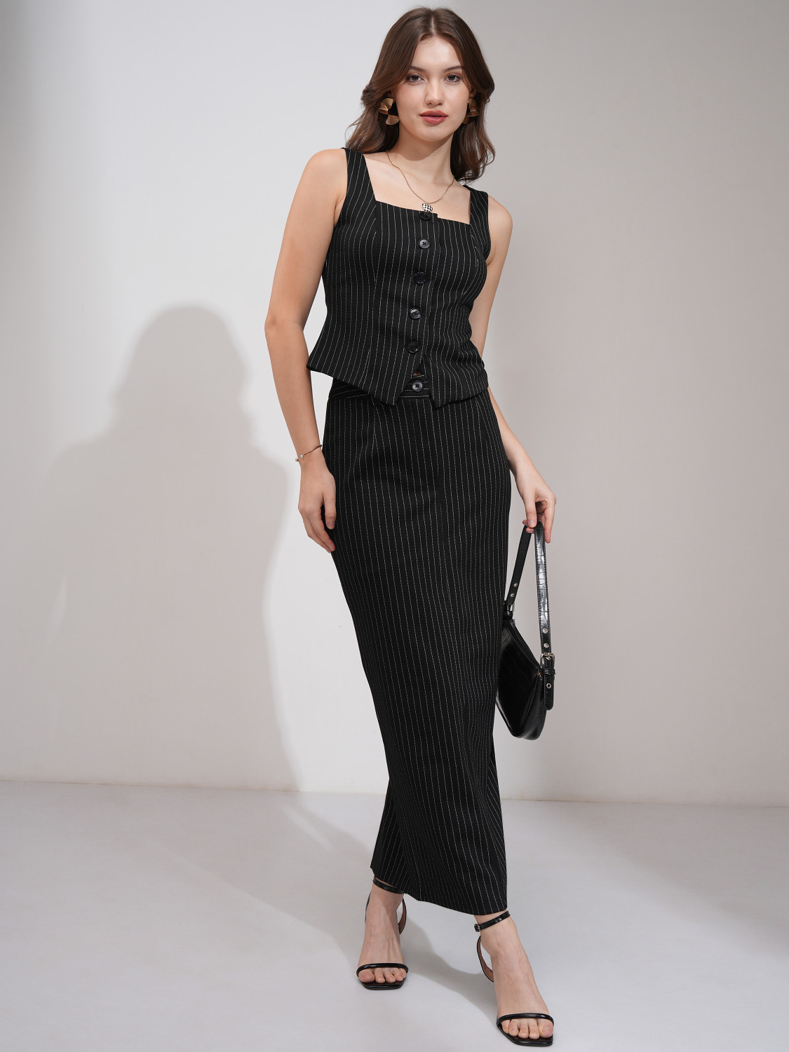 Image of Tokyo Talkies Top Skirt Co-ords Set with Coat