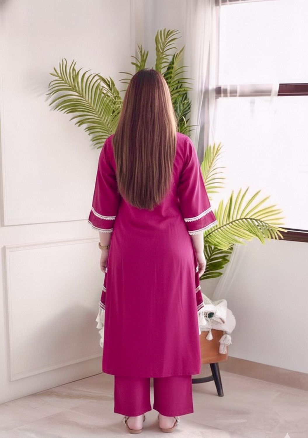 Image of SHEIOR Tunic Palazzos Co-ords Set