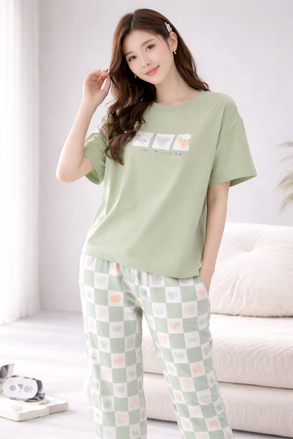 Image of BYAARA CREATION Tshirt Palazzos Co-ords Set
