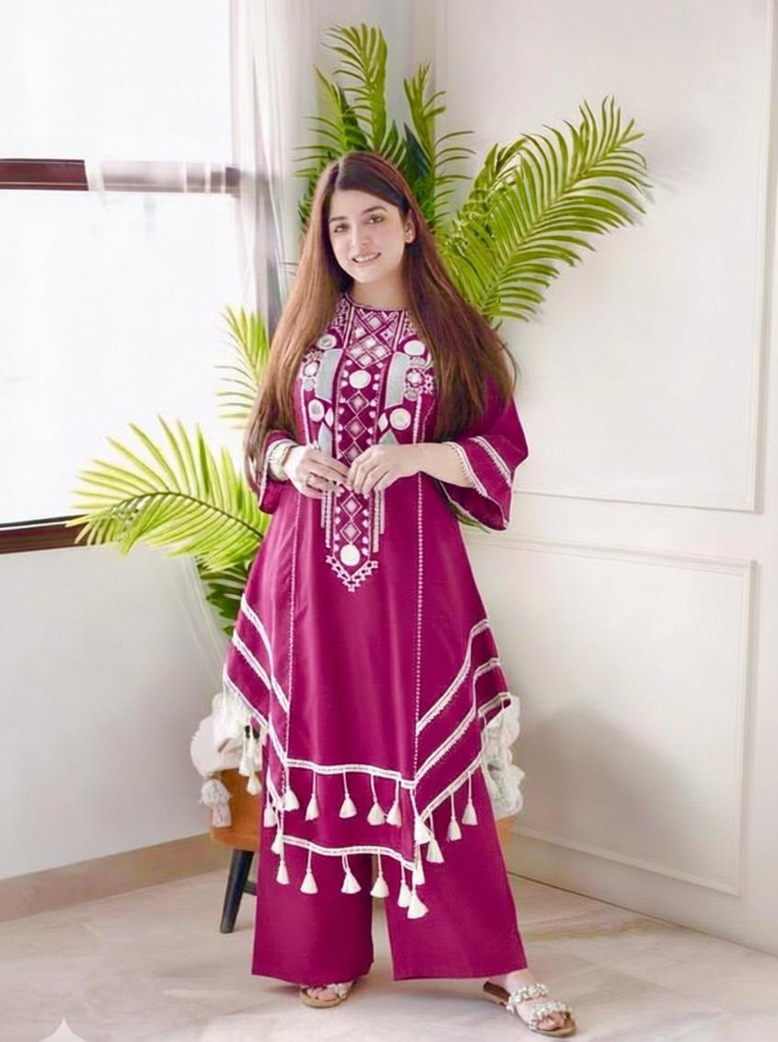 Image of SHEIOR Tunic Palazzos Co-ords Set