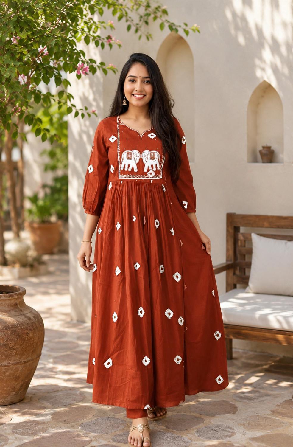 Image of SHEIOR Women Kurti Palazzo Set