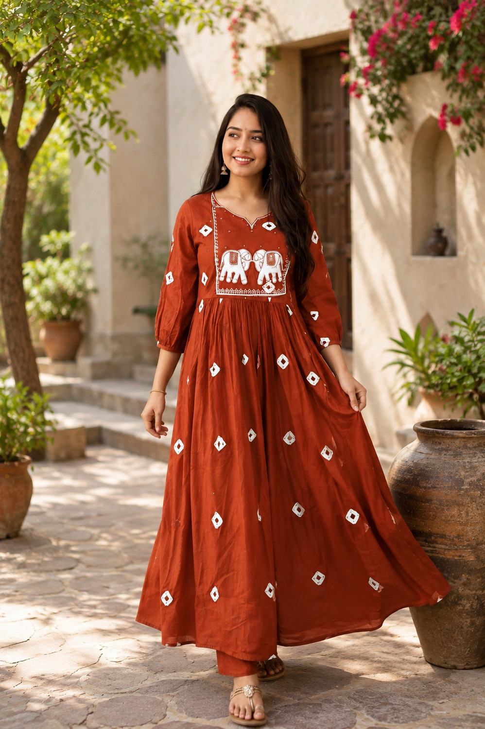 Image of SHEIOR Women Kurti Palazzo Set