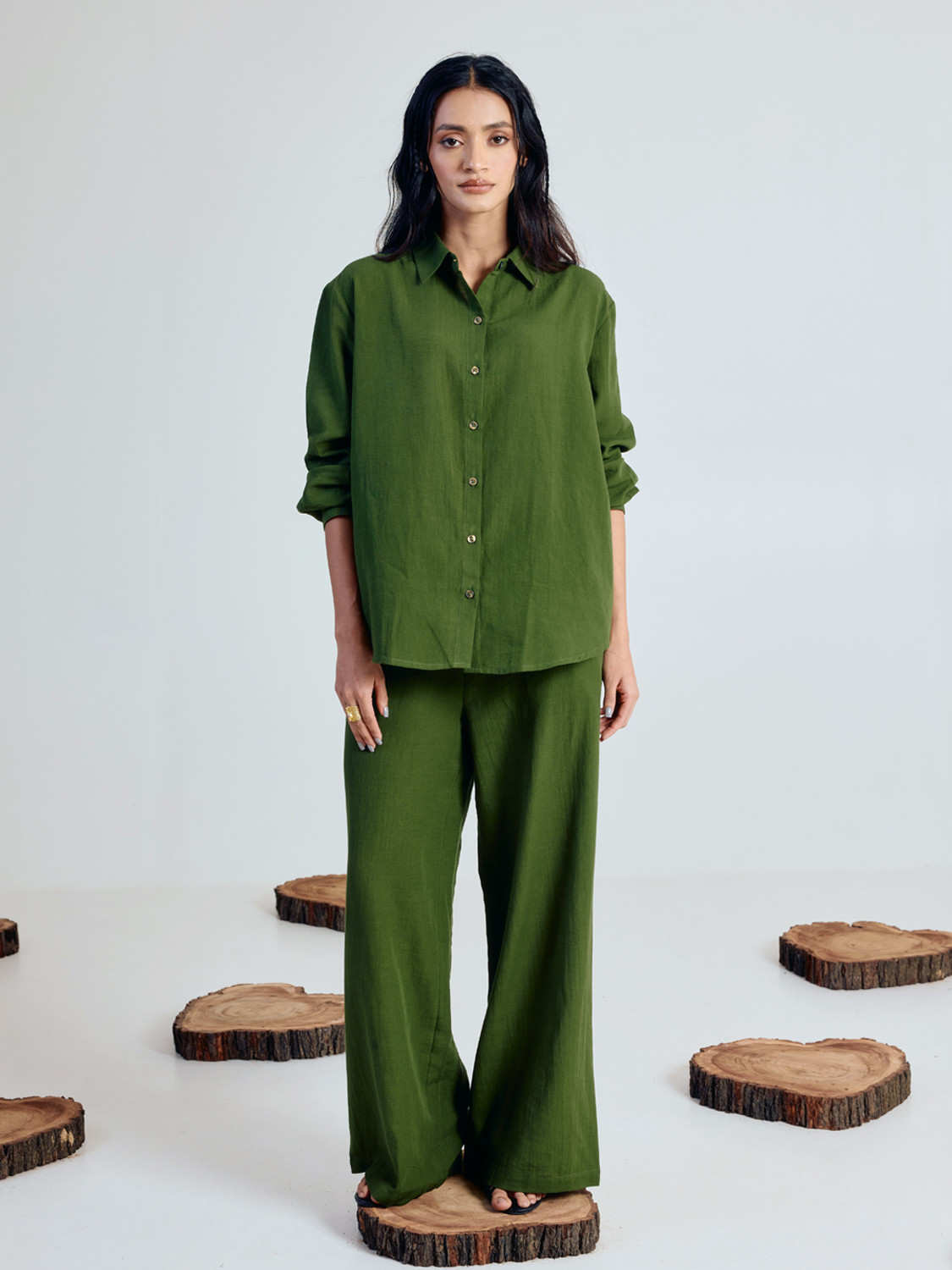 Image of FIORRA Shirt Palazzos Co-ords Set