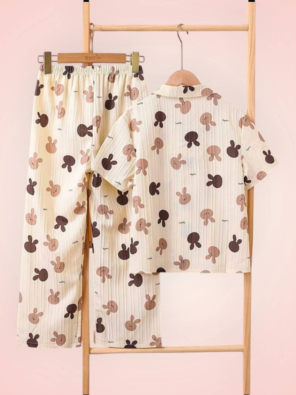 BJMFASHIONS Women Printed Beige Night Suit Set