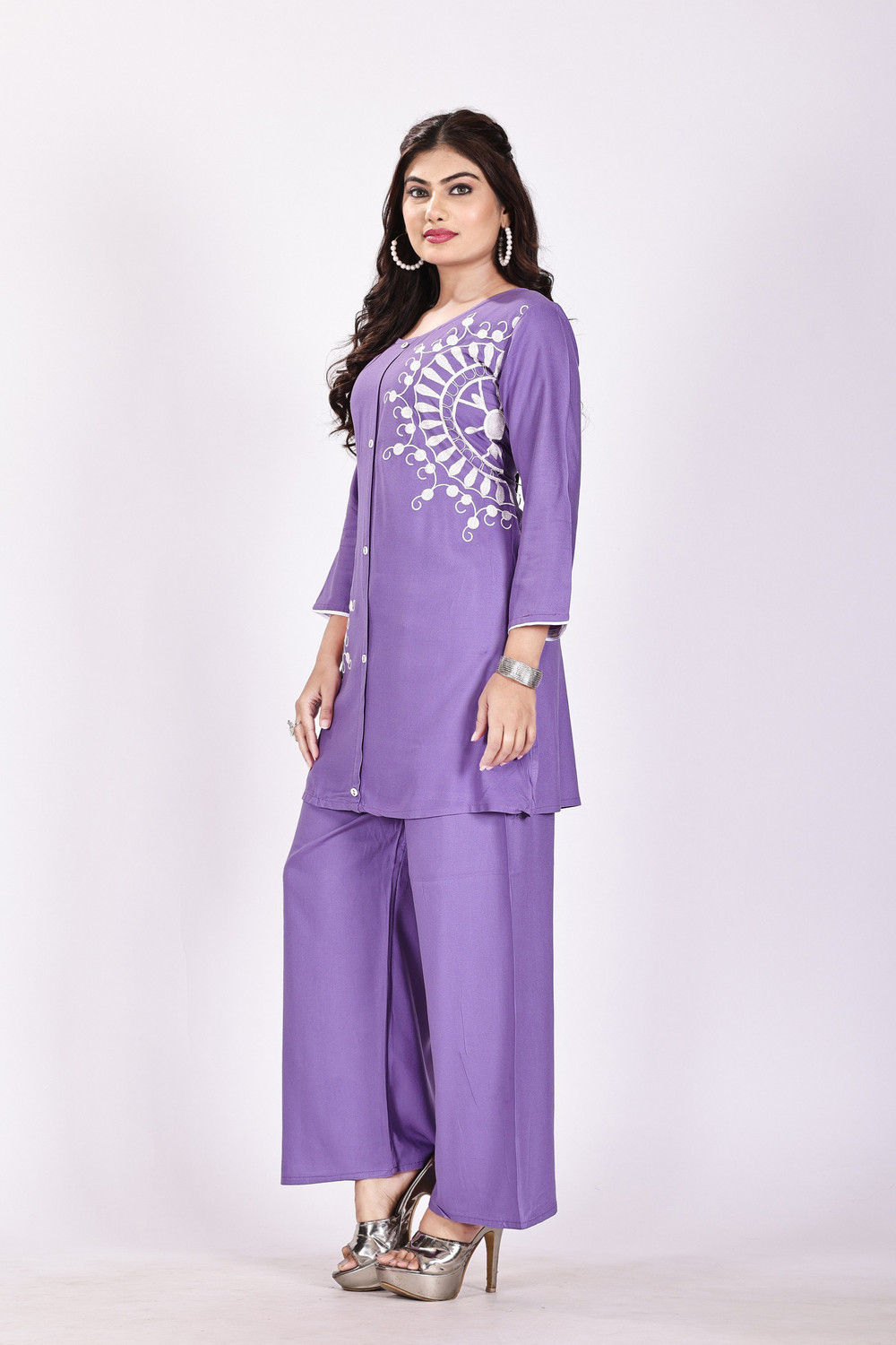 Image of GOKUL TRENDZ Top Palazzos Co-ords Set