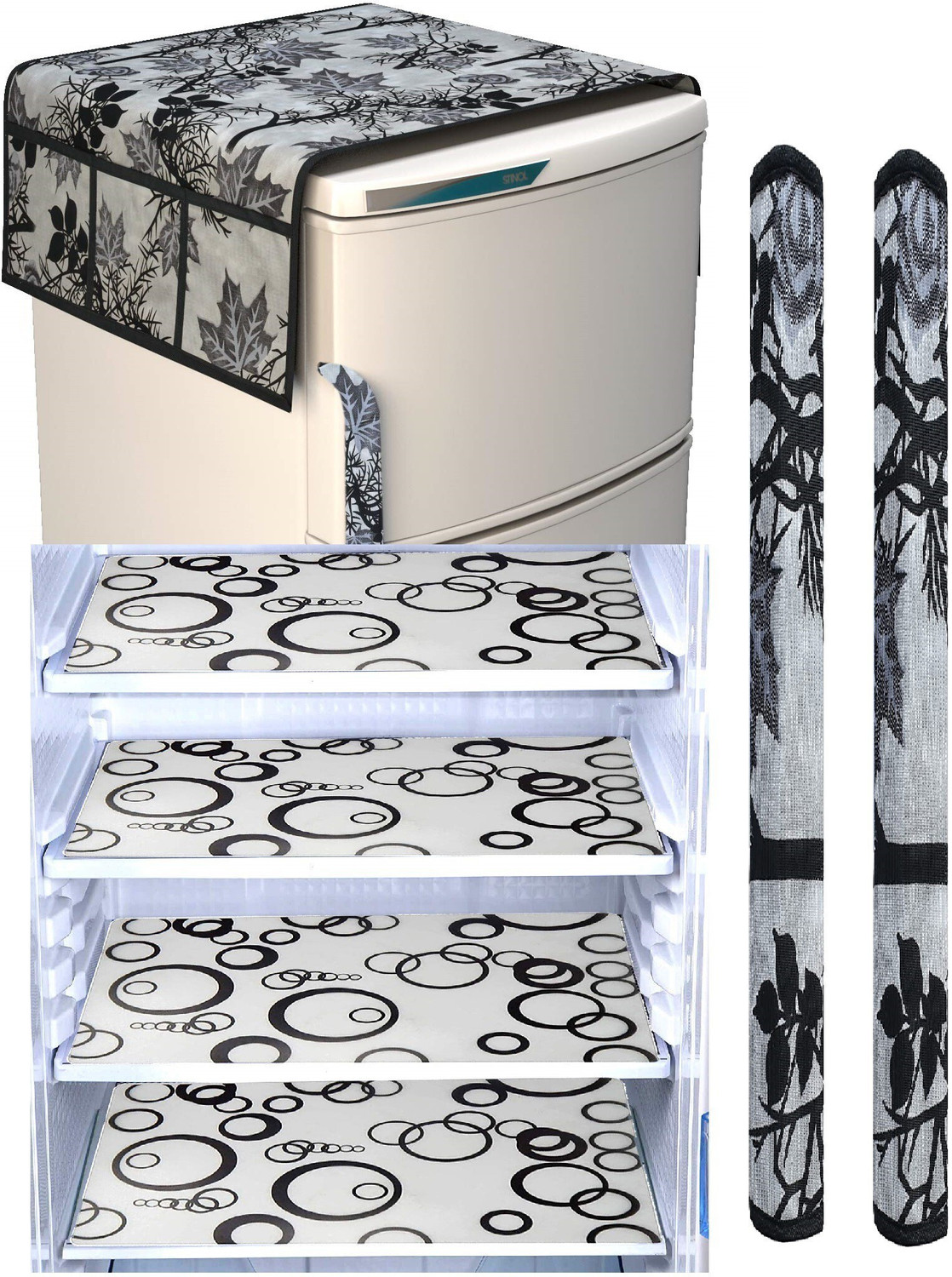 Image of XMBUG Refrigerator Cover (Width: 95 cm, Black)