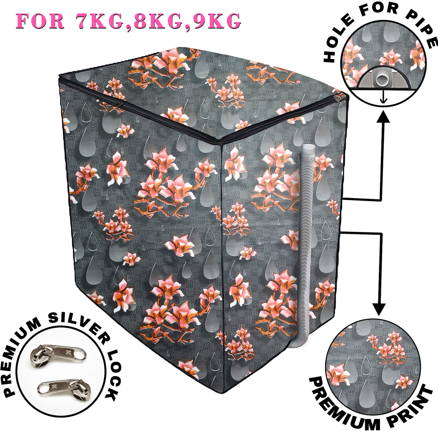 Image of COVSHACK ' Semi-Automatic Washing Machine Cover for 7 to 8 Kg