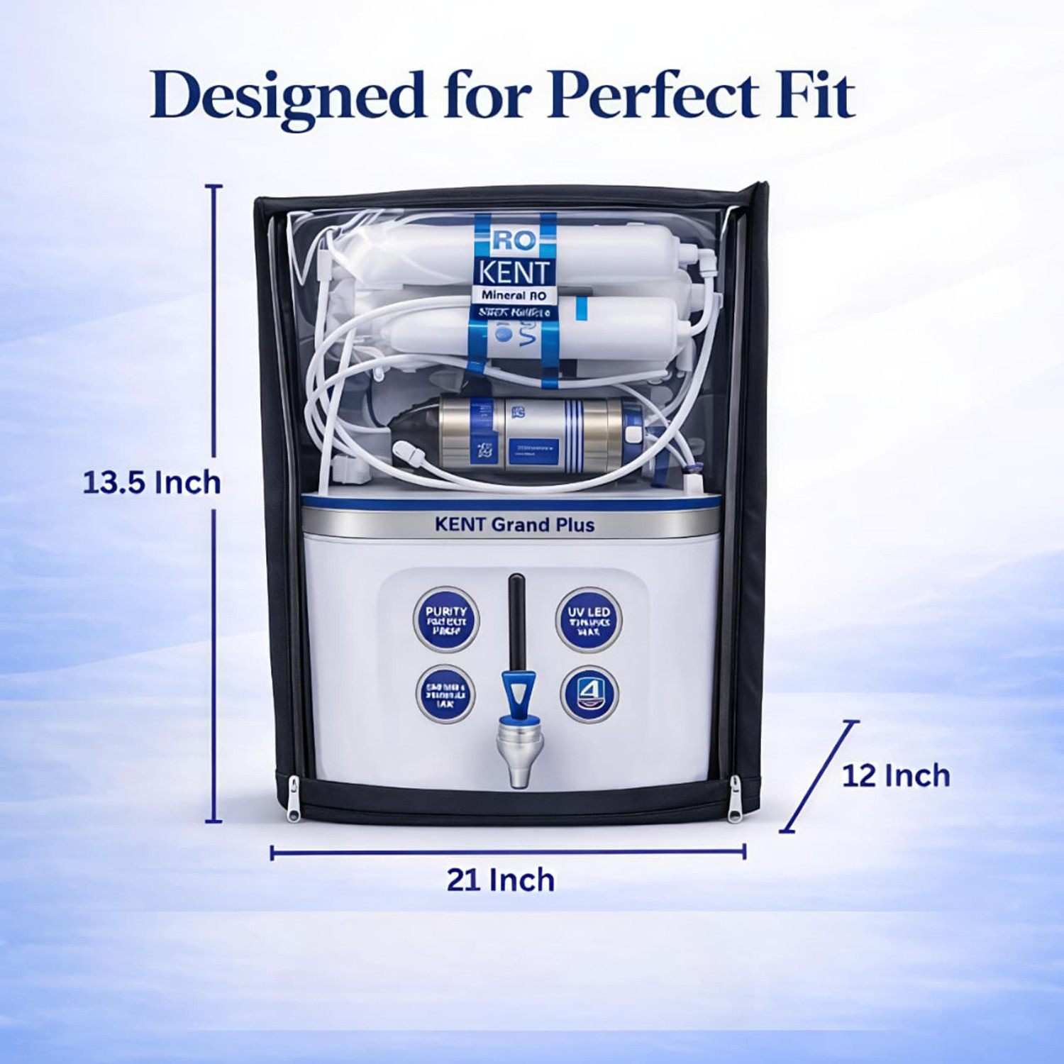 Image of balajii Water Purifier Cover (Width: 53.34 cm, BLACK)