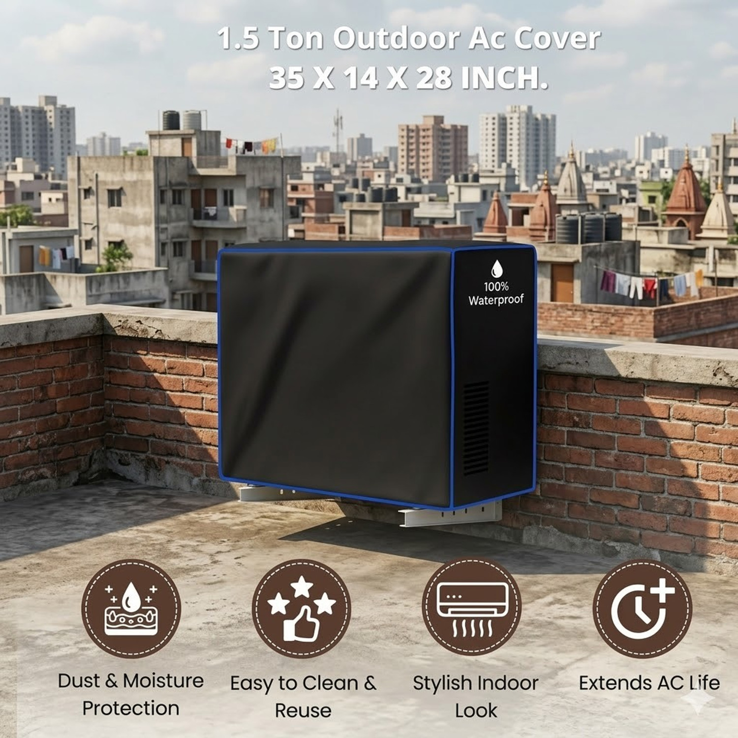 Image of KCE STORE Air Conditioner Cover for 1.5 Ton