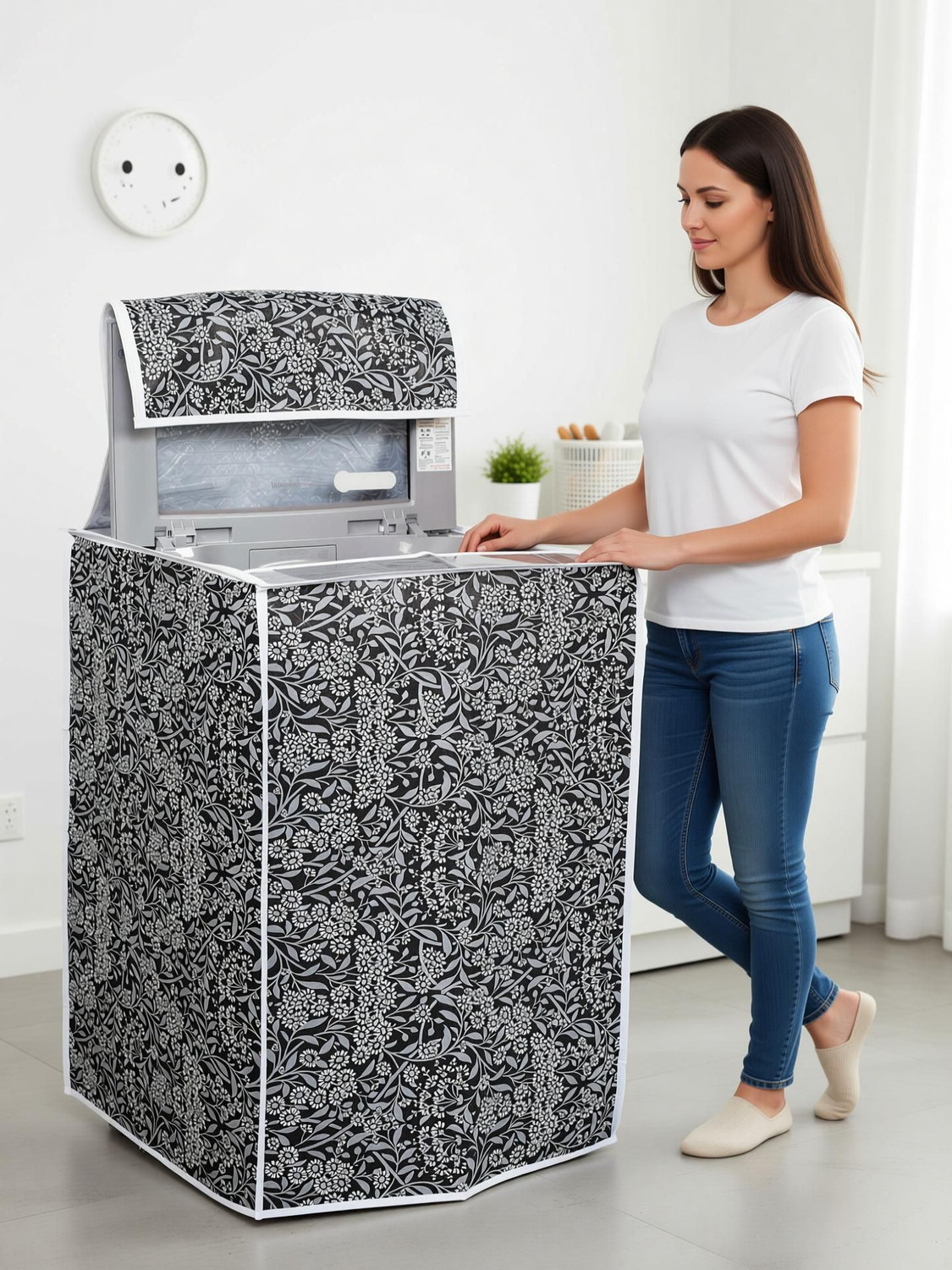 Image of Vintage Pro Top Loading Washing Machine Cover (Width: 63 cm, grey)