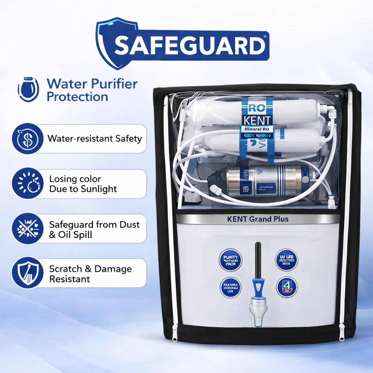 Image of balajii Water Purifier Cover (Width: 53.34 cm, BLACK)