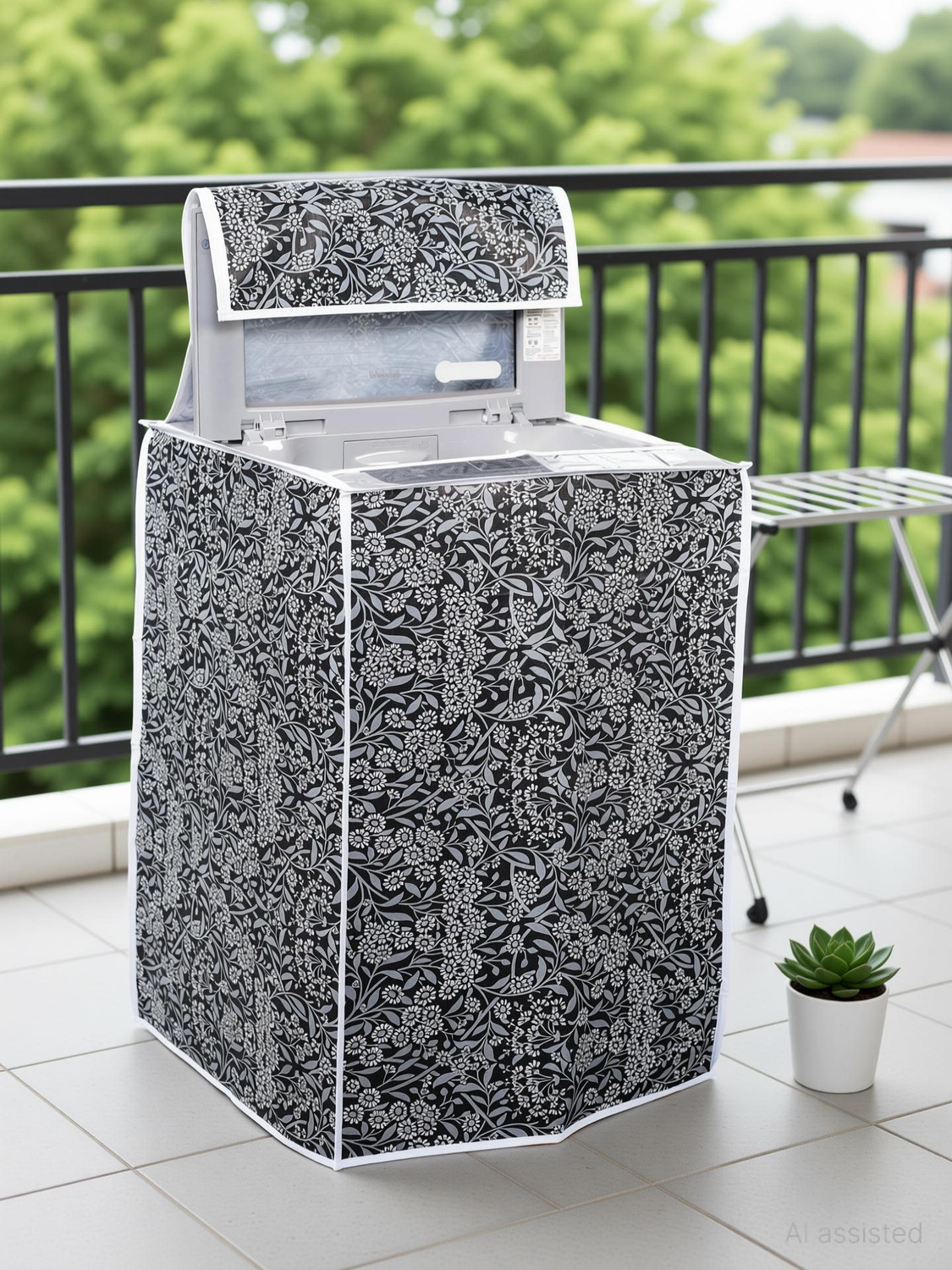 Image of Vintage Pro Top Loading Washing Machine Cover (Width: 63 cm, grey)