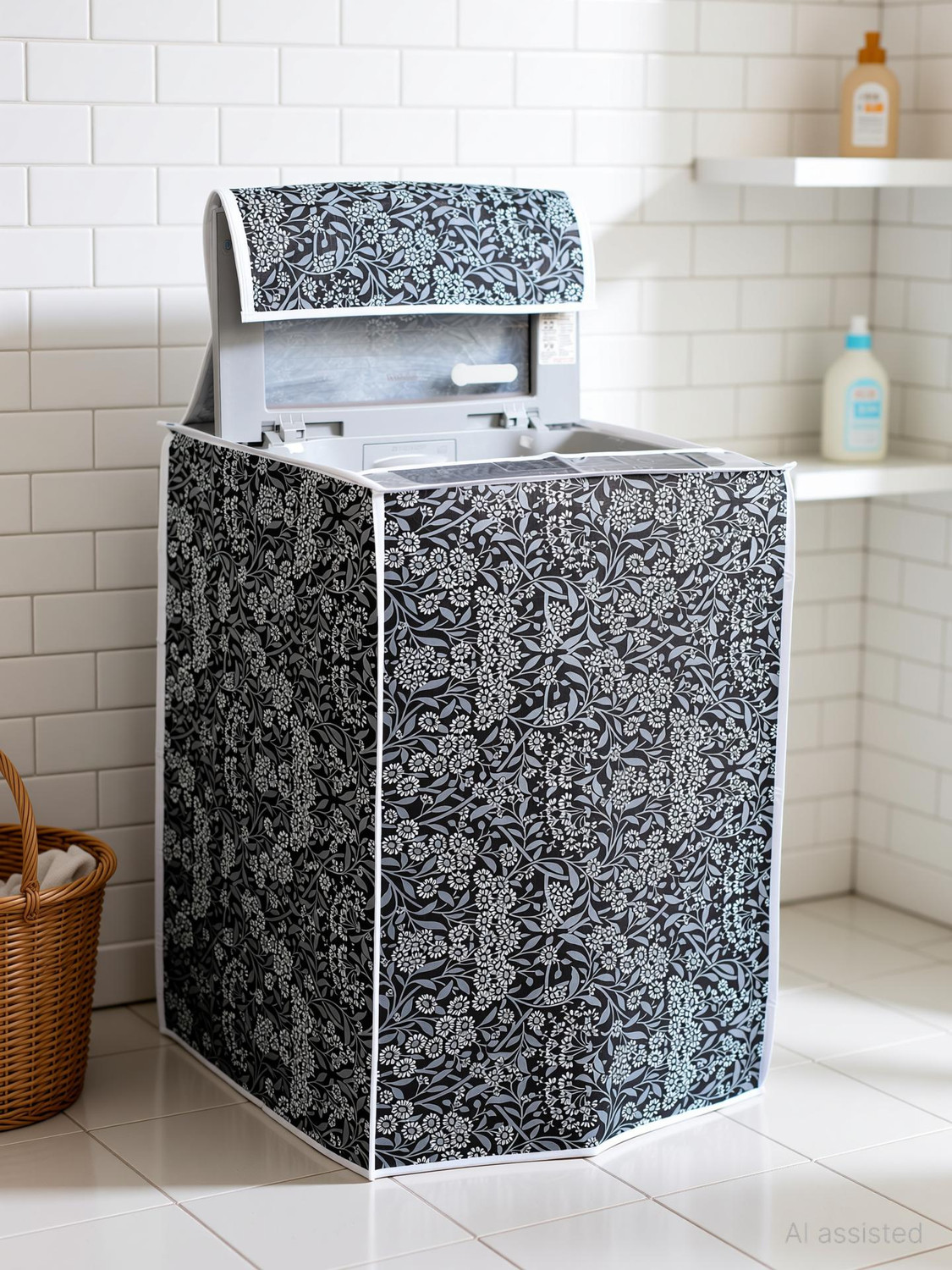 Image of Vintage Pro Top Loading Washing Machine Cover (Width: 63 cm, grey)