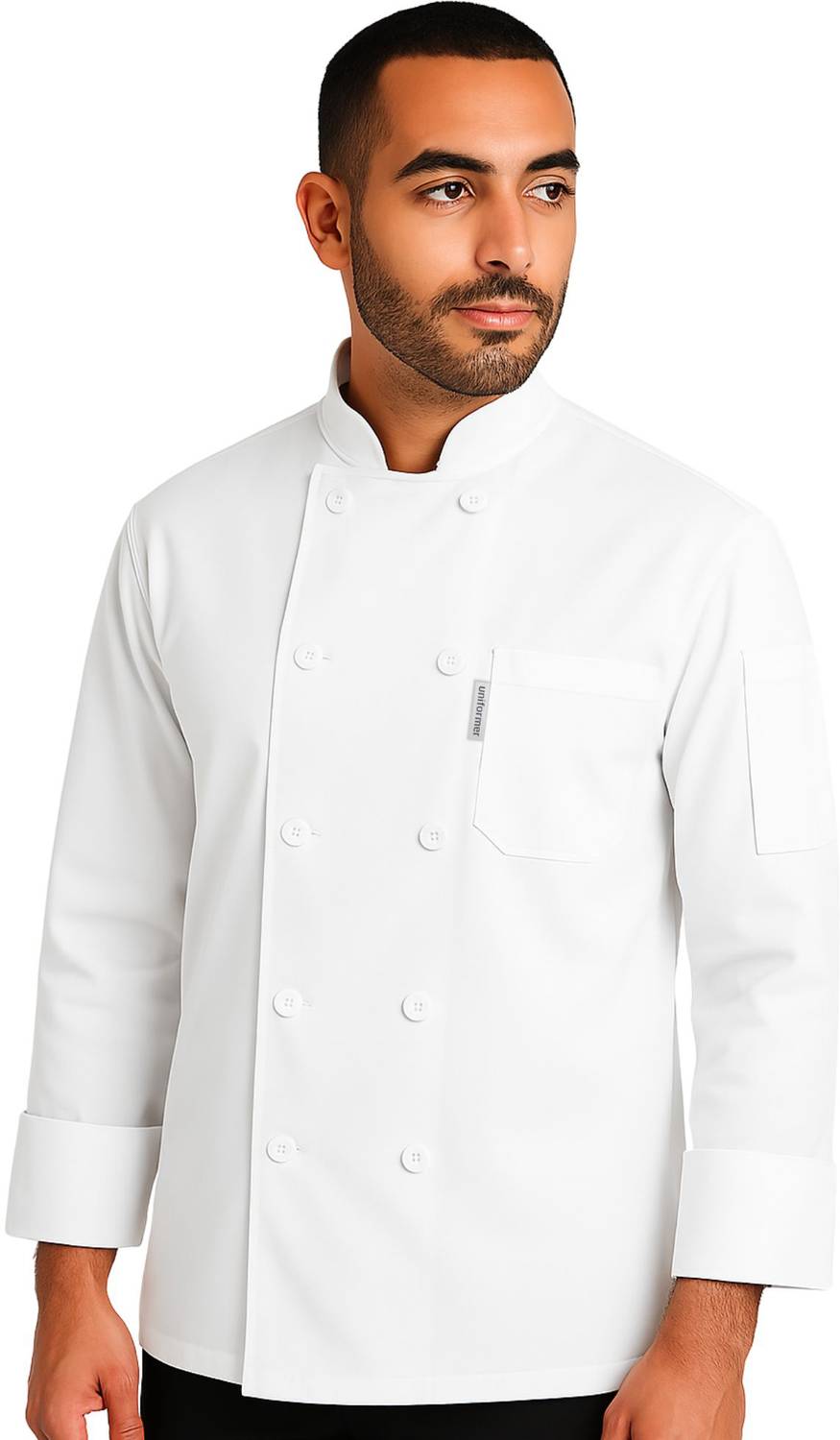Uniformer Blended Chef's Apron - Small, White - Image 3