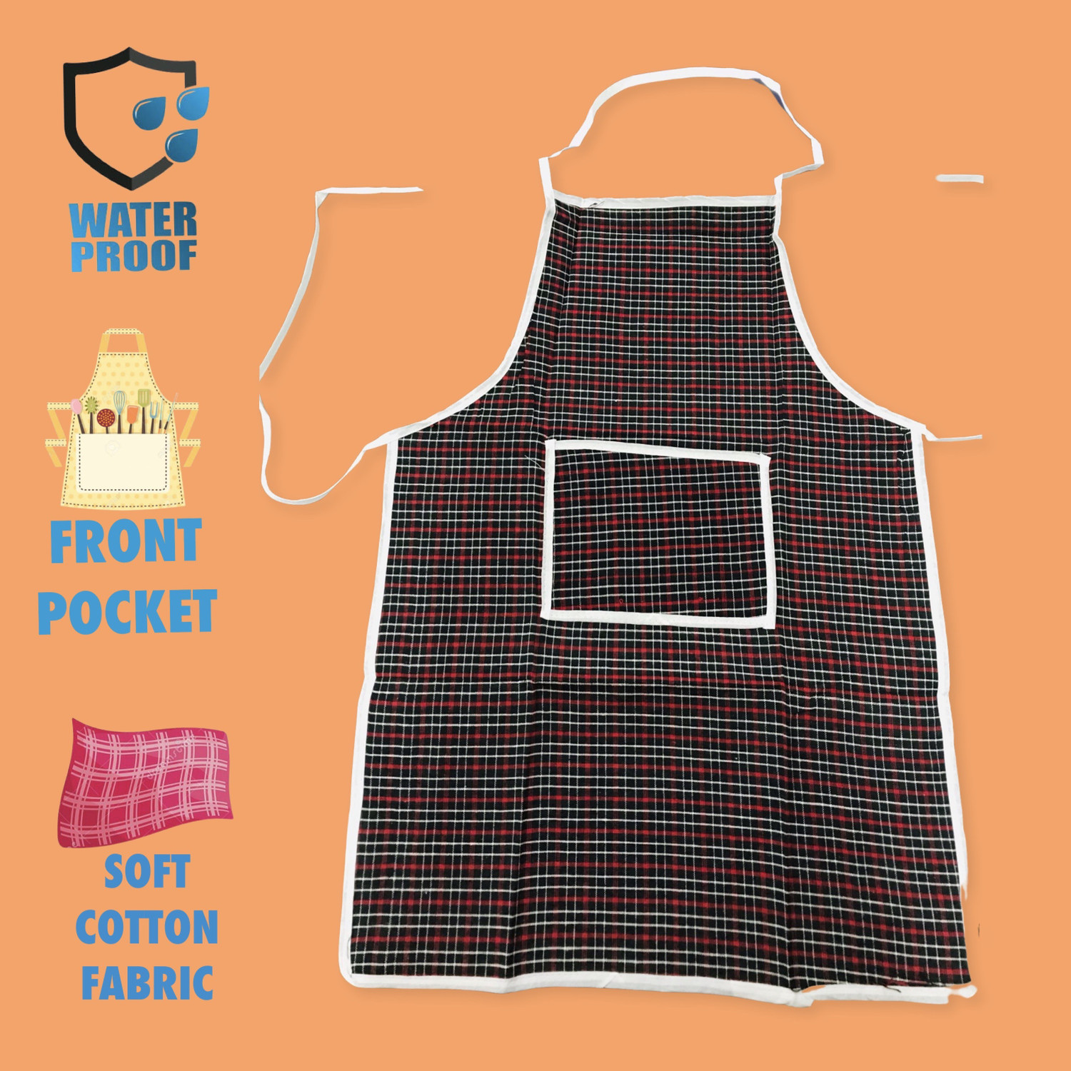 Image of Walton Cotton Home Use Apron - Free Size