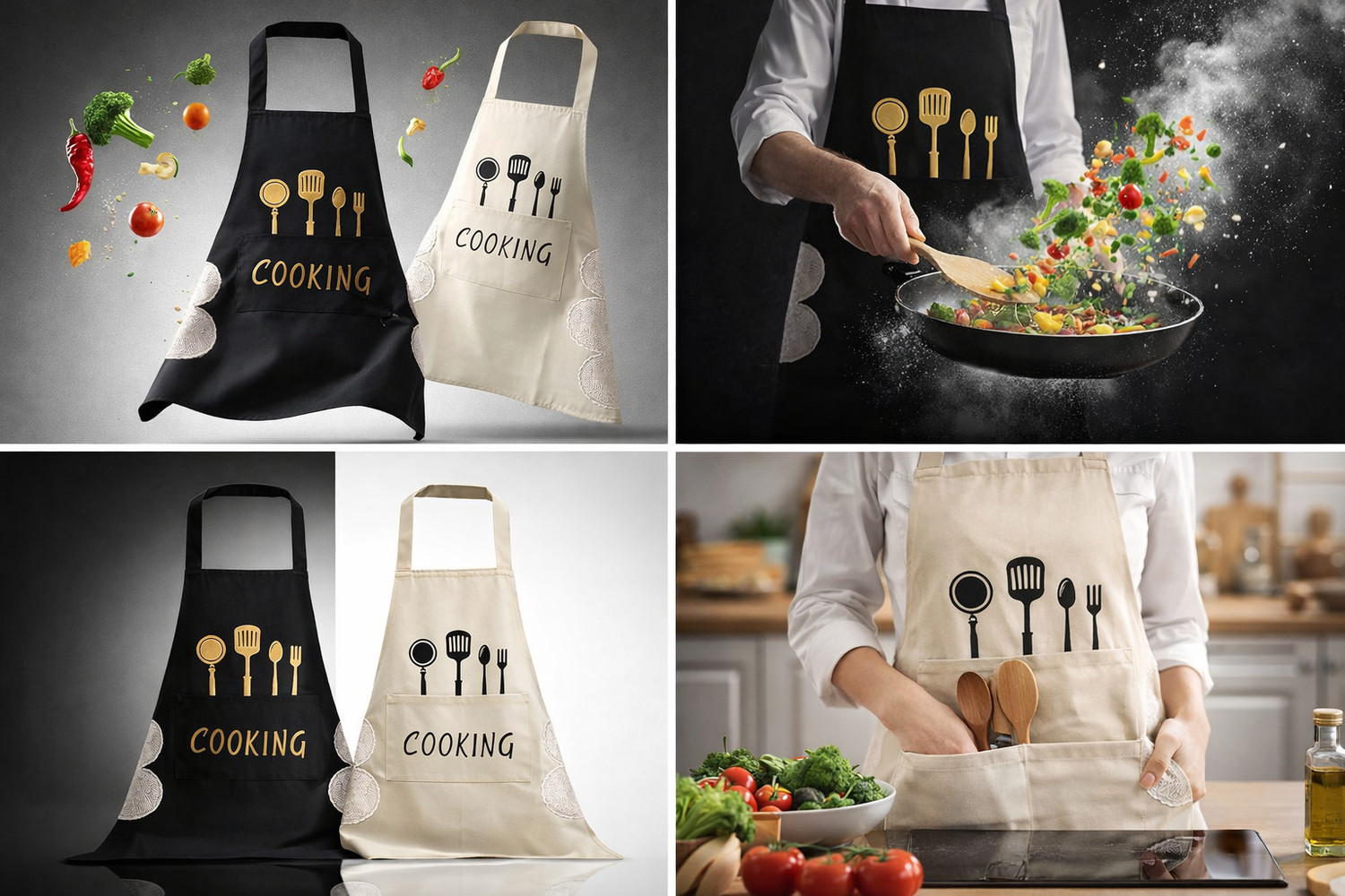 Image of KANUSHI Cotton Home Use Apron - Free Size