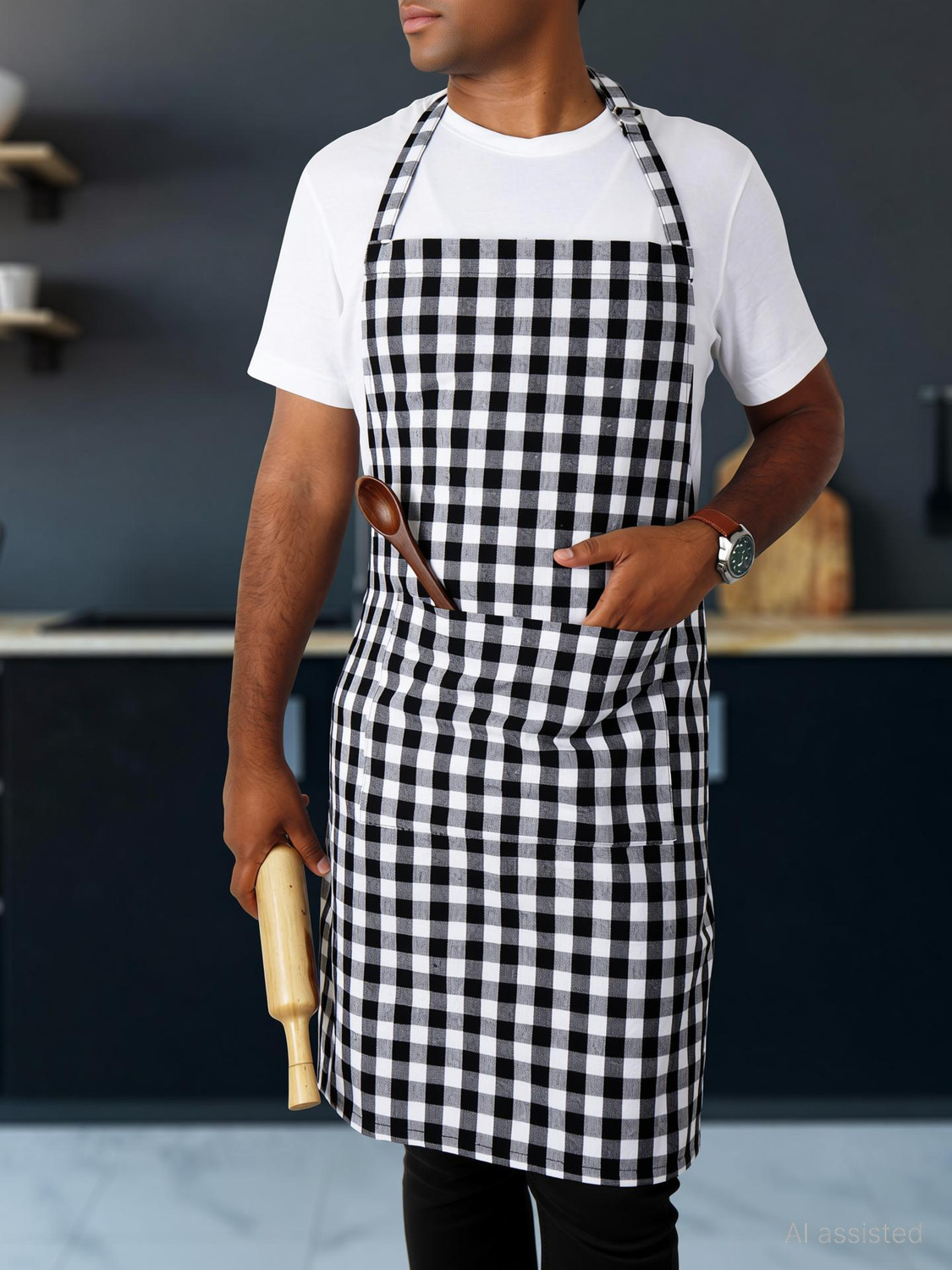 Image of Peperhomia Cotton Home Use Apron - Free Size