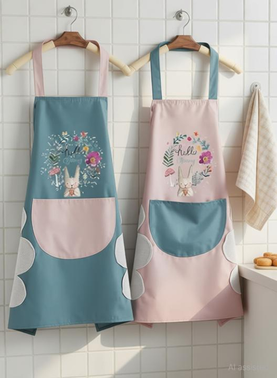 Image of ONIQUID Polyester Home Use Apron - Free Size