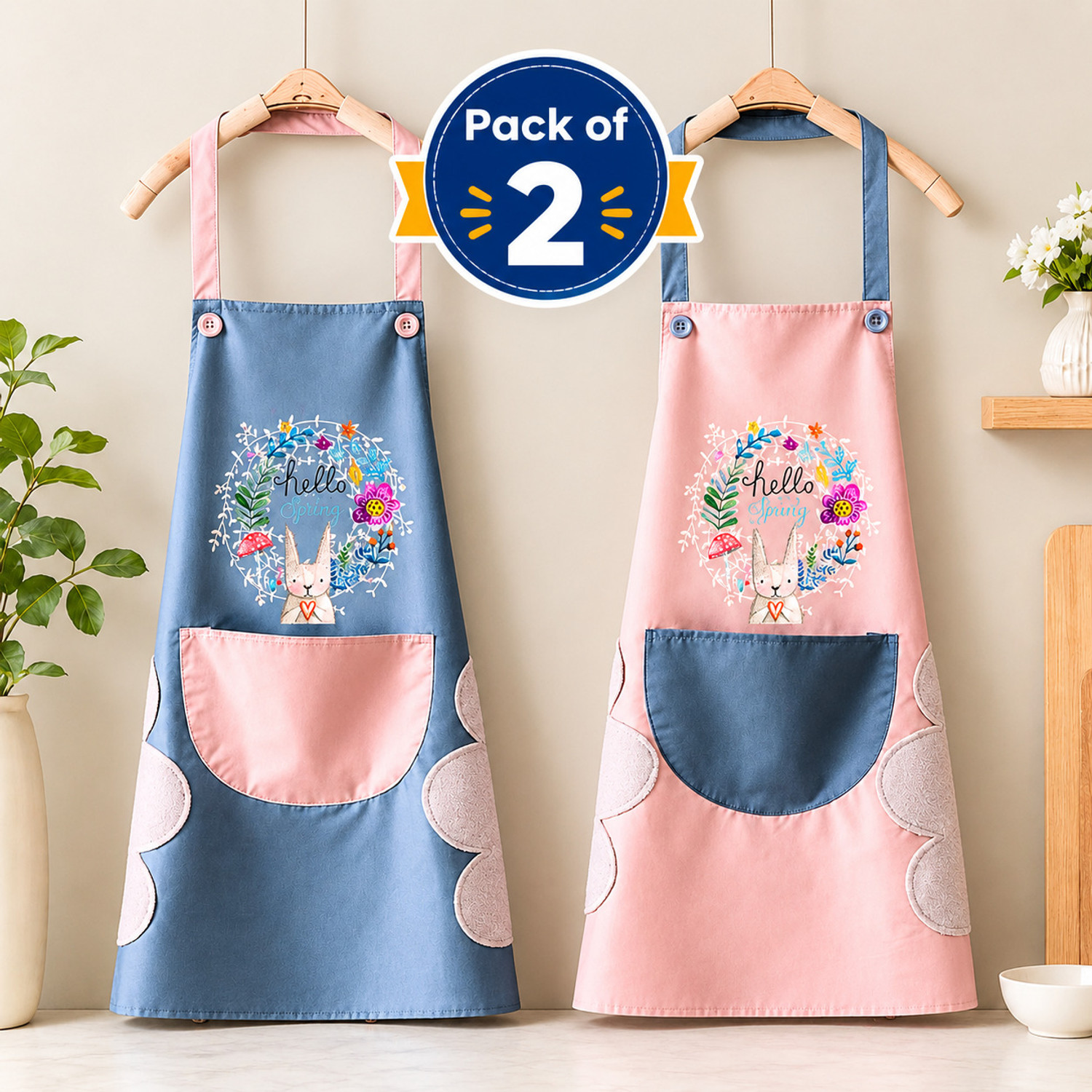 Image of ONIQUID Polyester Home Use Apron - Free Size