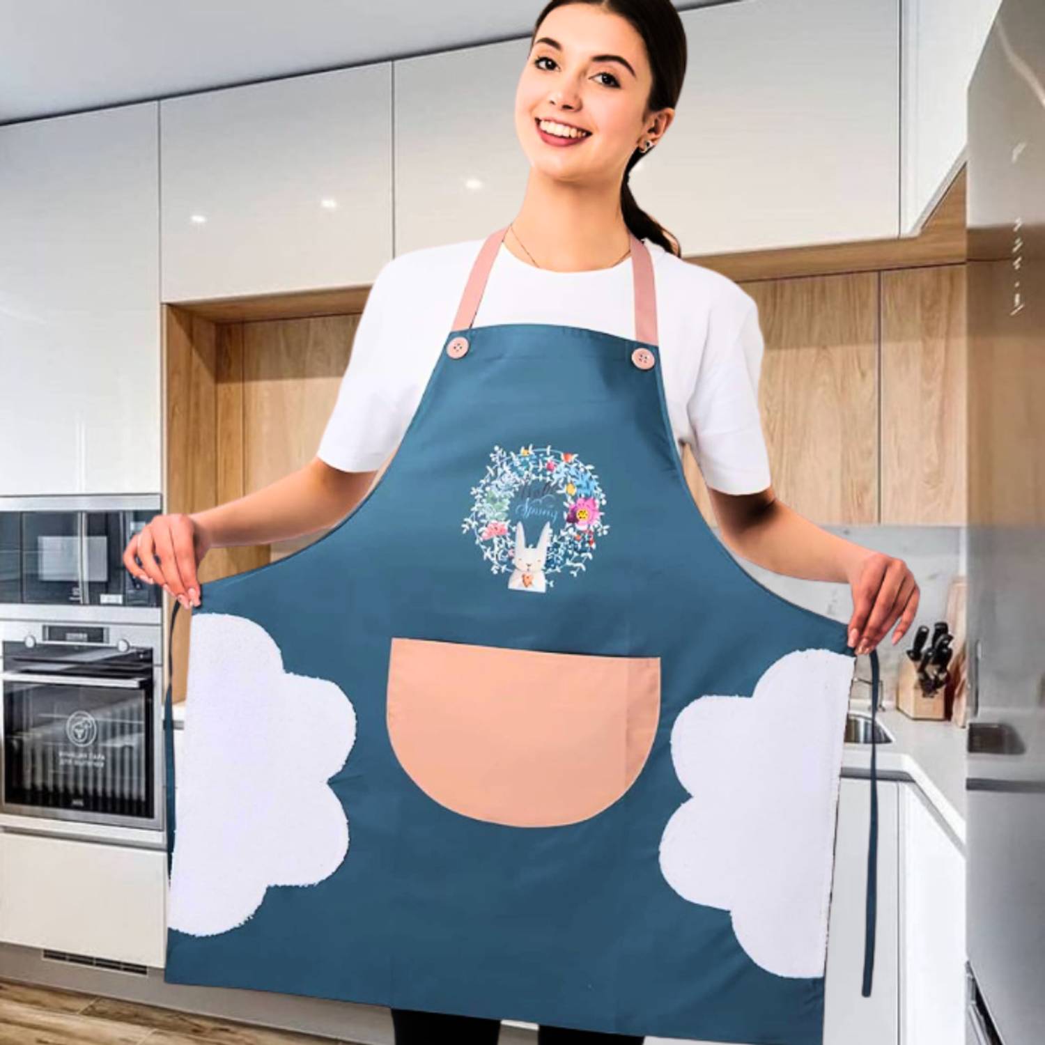 Ashmakam Polyester Chef's Apron - Free Size