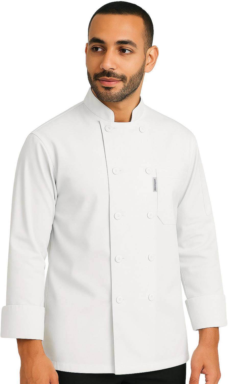 Uniformer Blended Chef's Apron - Small, White - Image 2