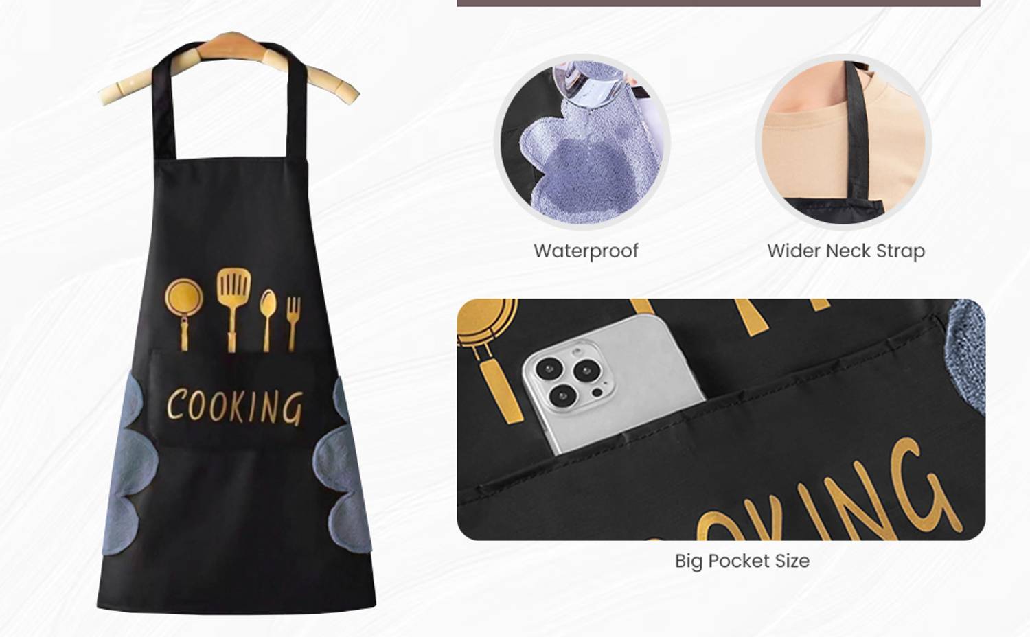 BBD Kitchen Shop Polyester Home Use Apron - Free Size