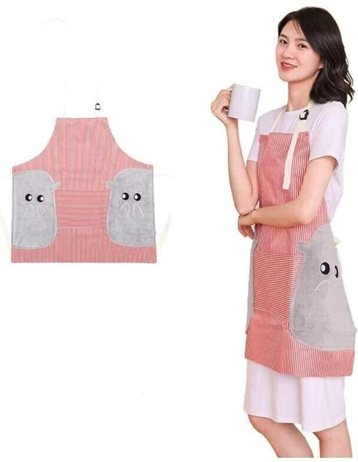Image of SYAMBABA Cotton Home Use Apron - Free Size