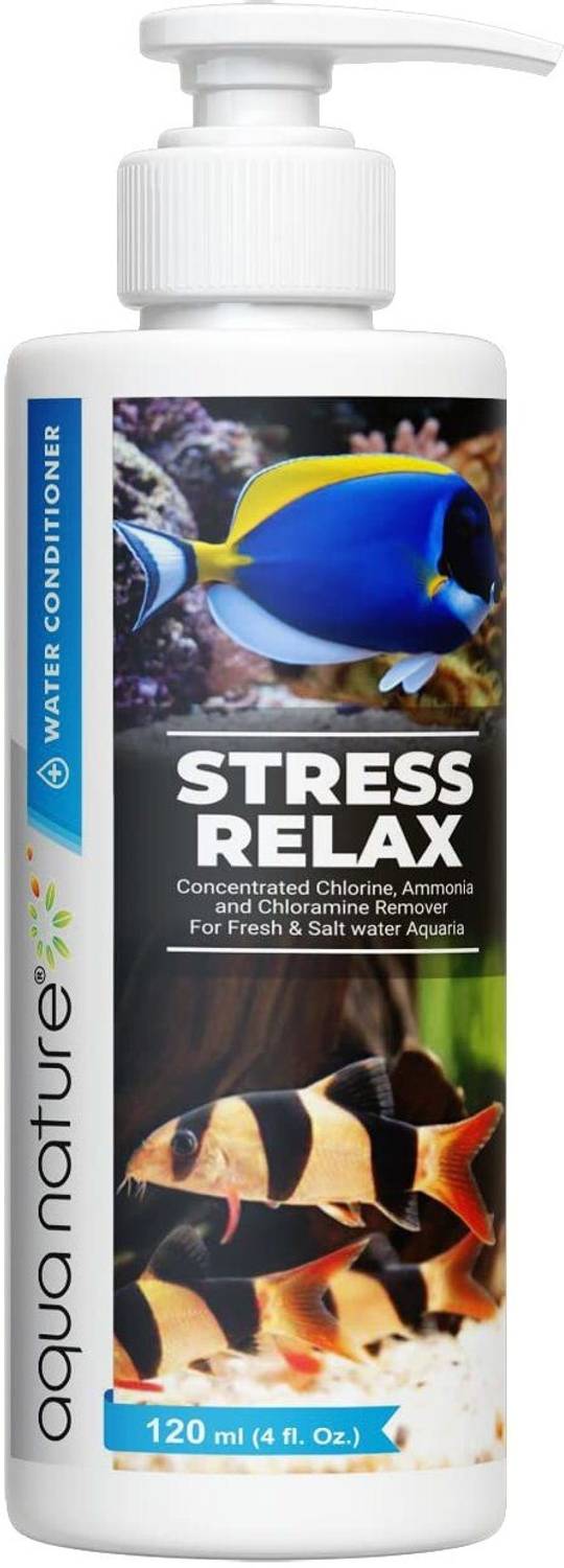 Aquanature Stress Relax Water Conditioner Concentrated Chlorine (120ml) Magnetic Aquarium Cleaner