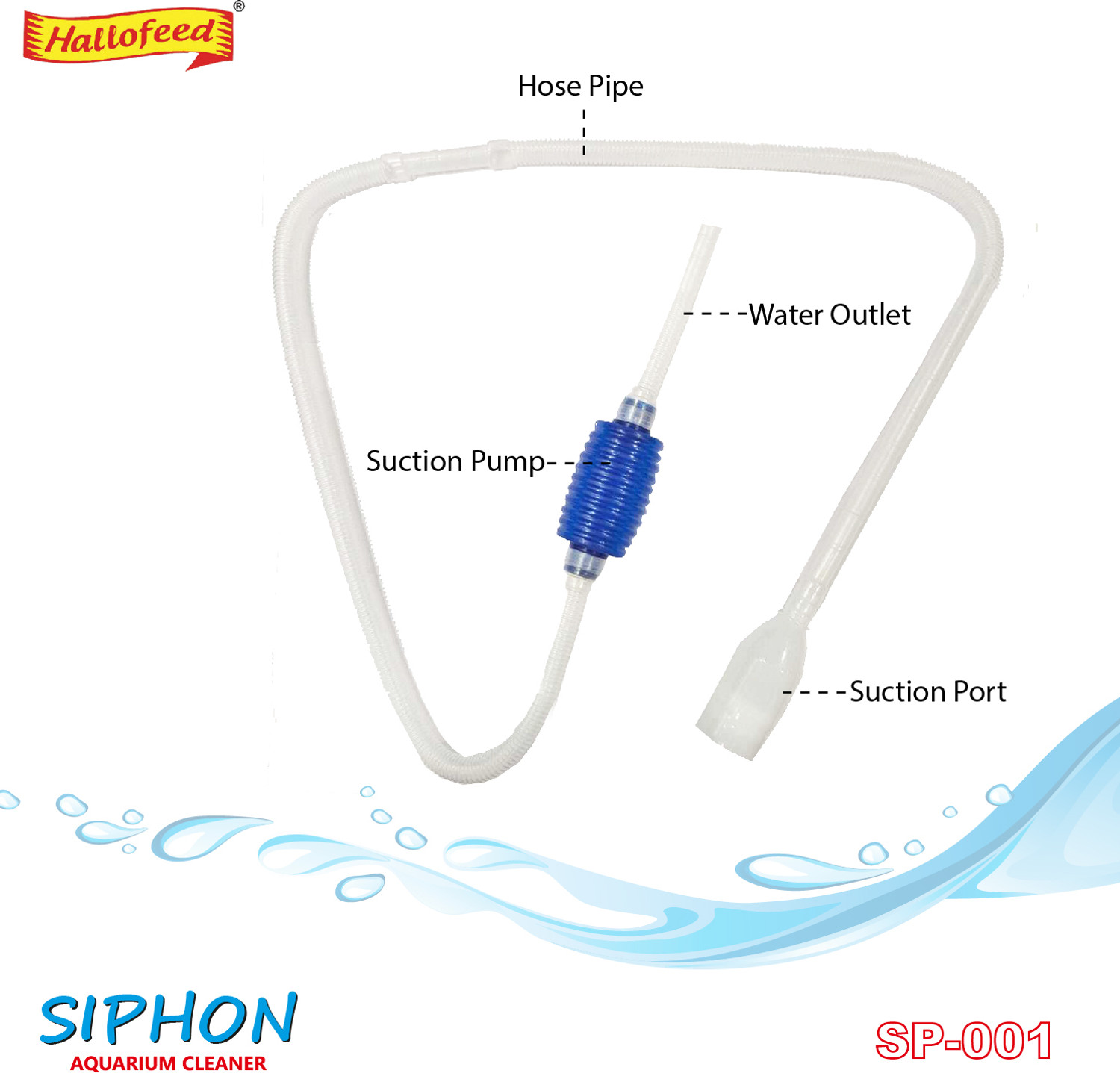 Image of Hallofeed Aquarium Vacuum Syphon Pipe Fish Tank Gravel Cleaner Electrical Aquarium Cleaner