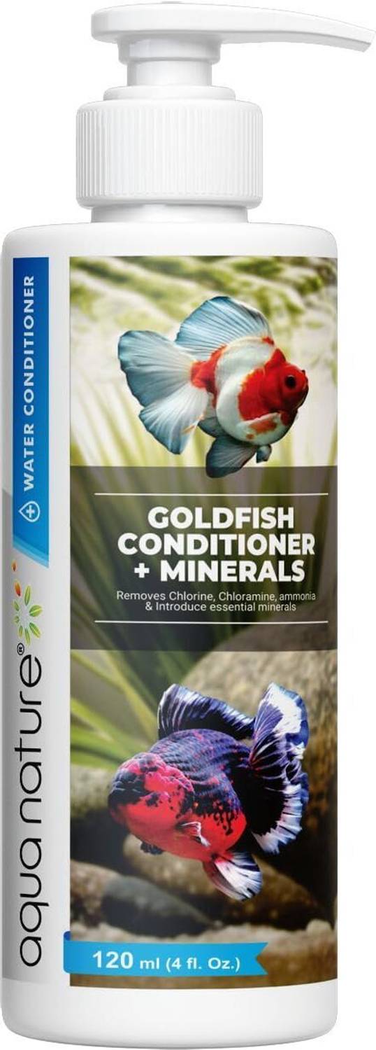 Aquanature Goldfish Water Conditioner+ Minerals Removes Chlorine, Chloramine &Ammonia 120ml Solvent Aquarium Cleaner