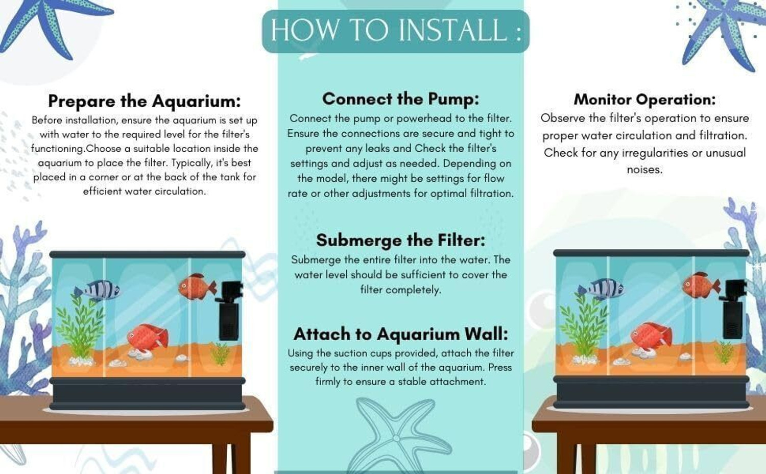 Image of kickAt Aquarium PREMIUM Filter Pump 3 in 1 High Power Oxygen Filteration System 1000f Power Aquarium Filter
