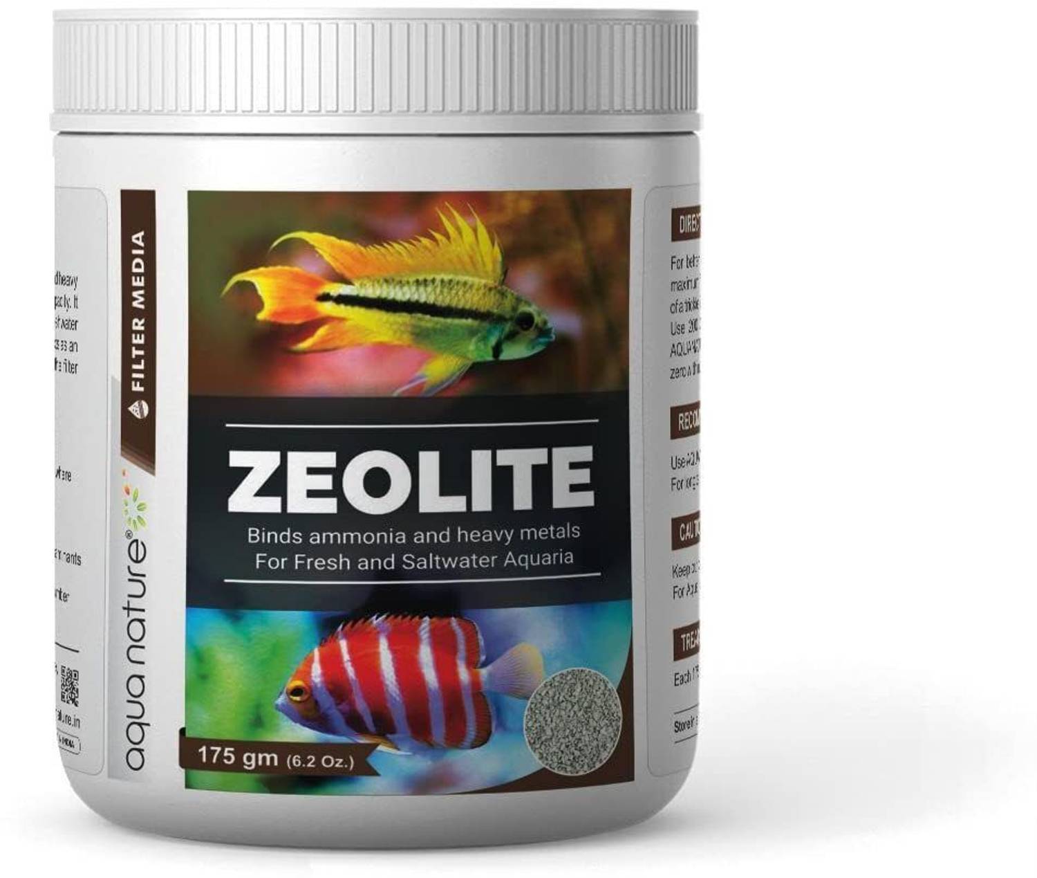 Aquanature Aquarium Zeolite Binds Ammonia & Heavy Metals Filter Media for (175g) Undergravel Aquarium Filter
