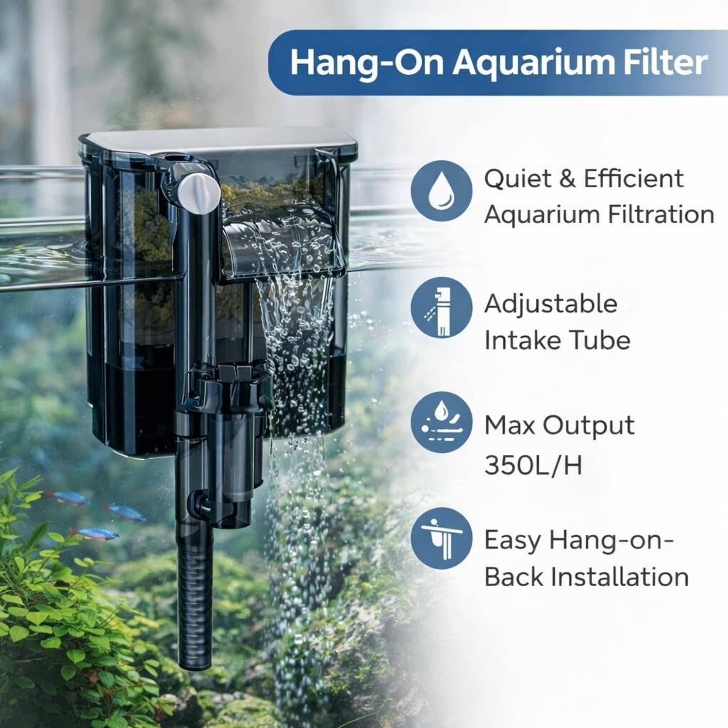 Rizopets BLH-401 Aquarium Filter 4W 250 L/H - Image 3